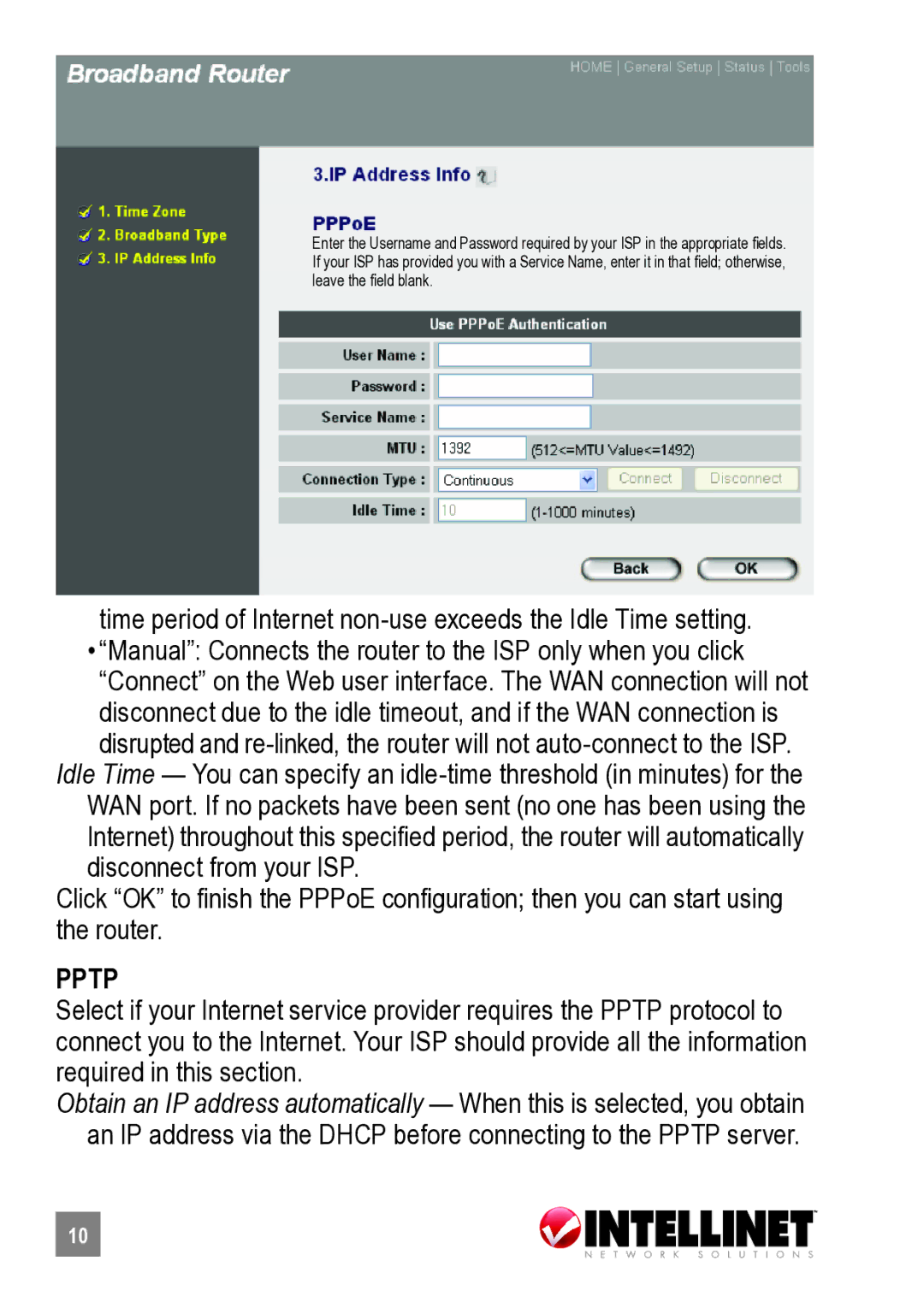 Intellinet Network Solutions 524582 manual Pptp 