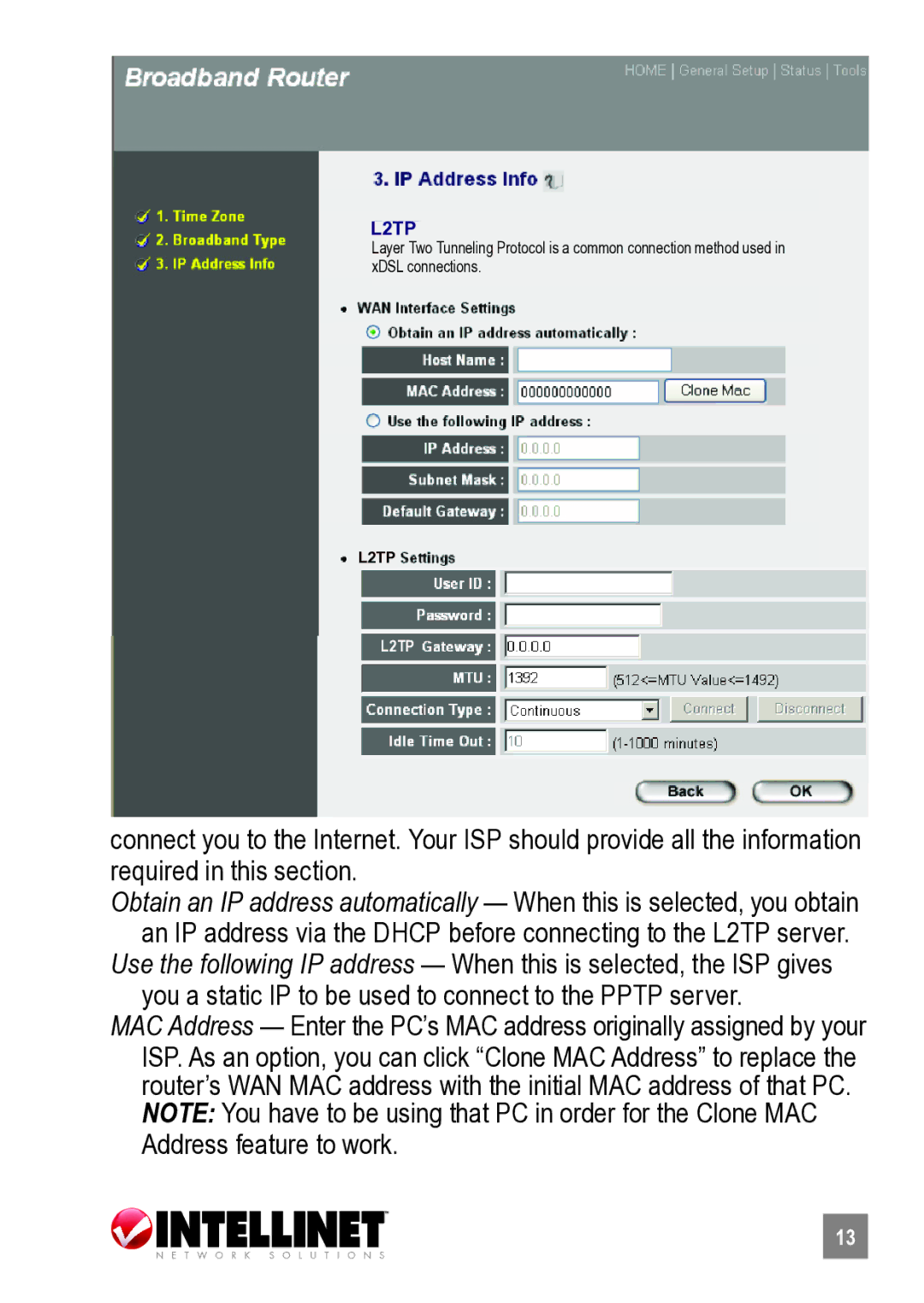 Intellinet Network Solutions 524582 manual L2TP 