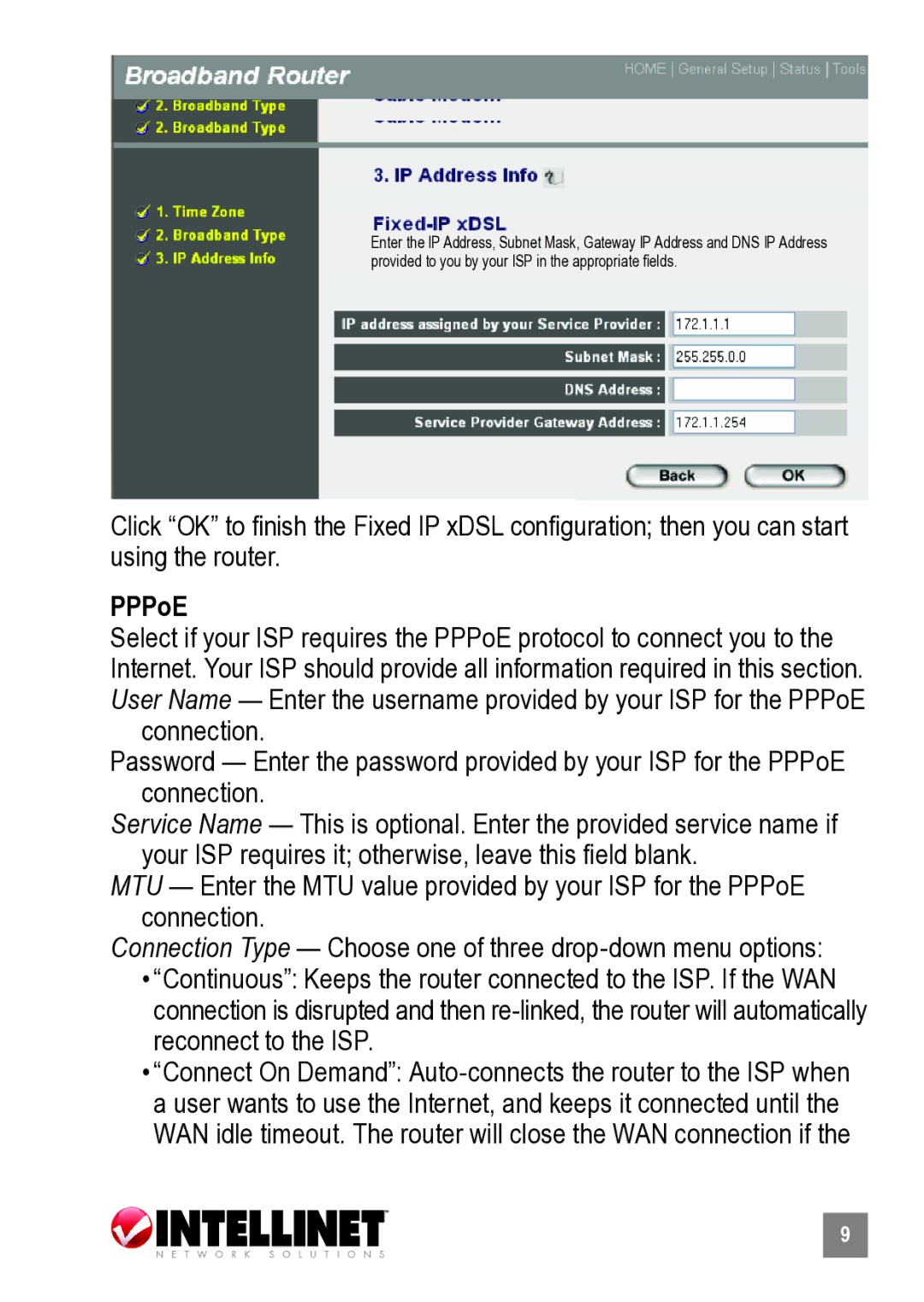 Intellinet Network Solutions 524582 manual PPPoE 