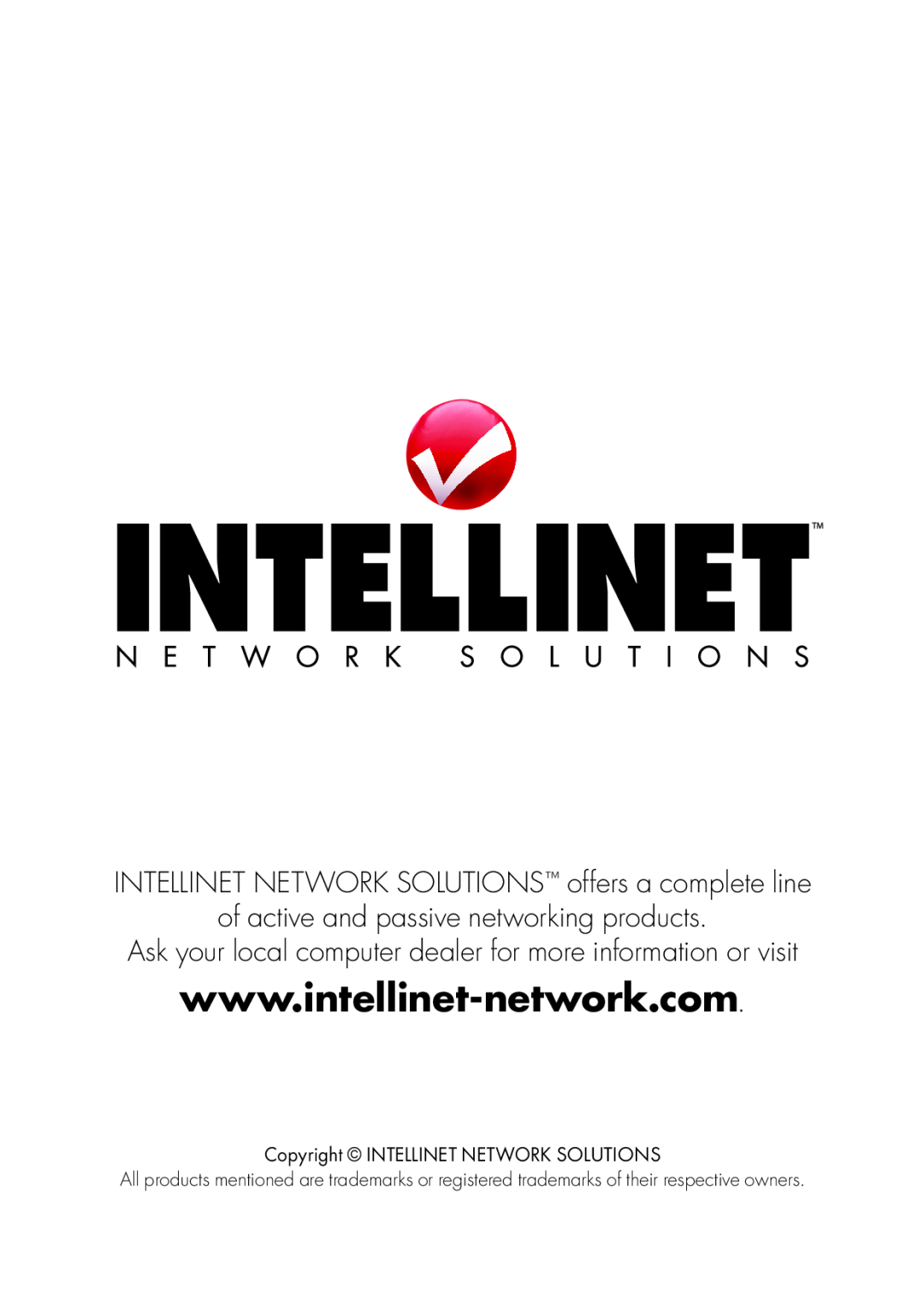 Intellinet Network Solutions 530347, 530378 user manual INTELLINET NETWORK SOLUTIONS offers a complete line 