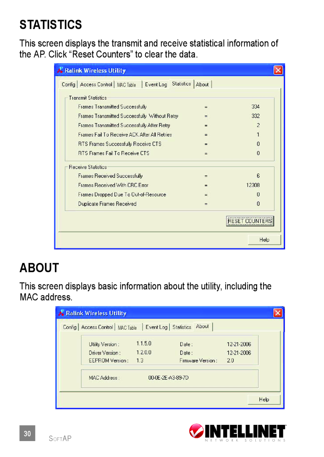 Intellinet Network Solutions 530361 user manual Statistics 