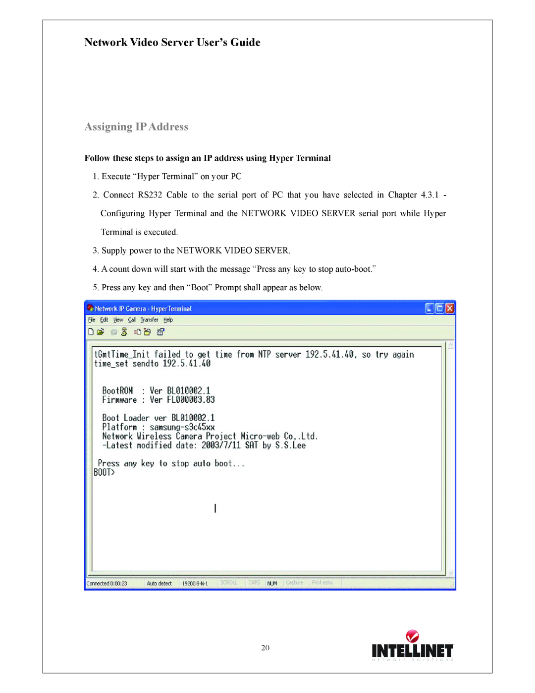 Intellinet Network Solutions 550000 manual Assigning IP Address 