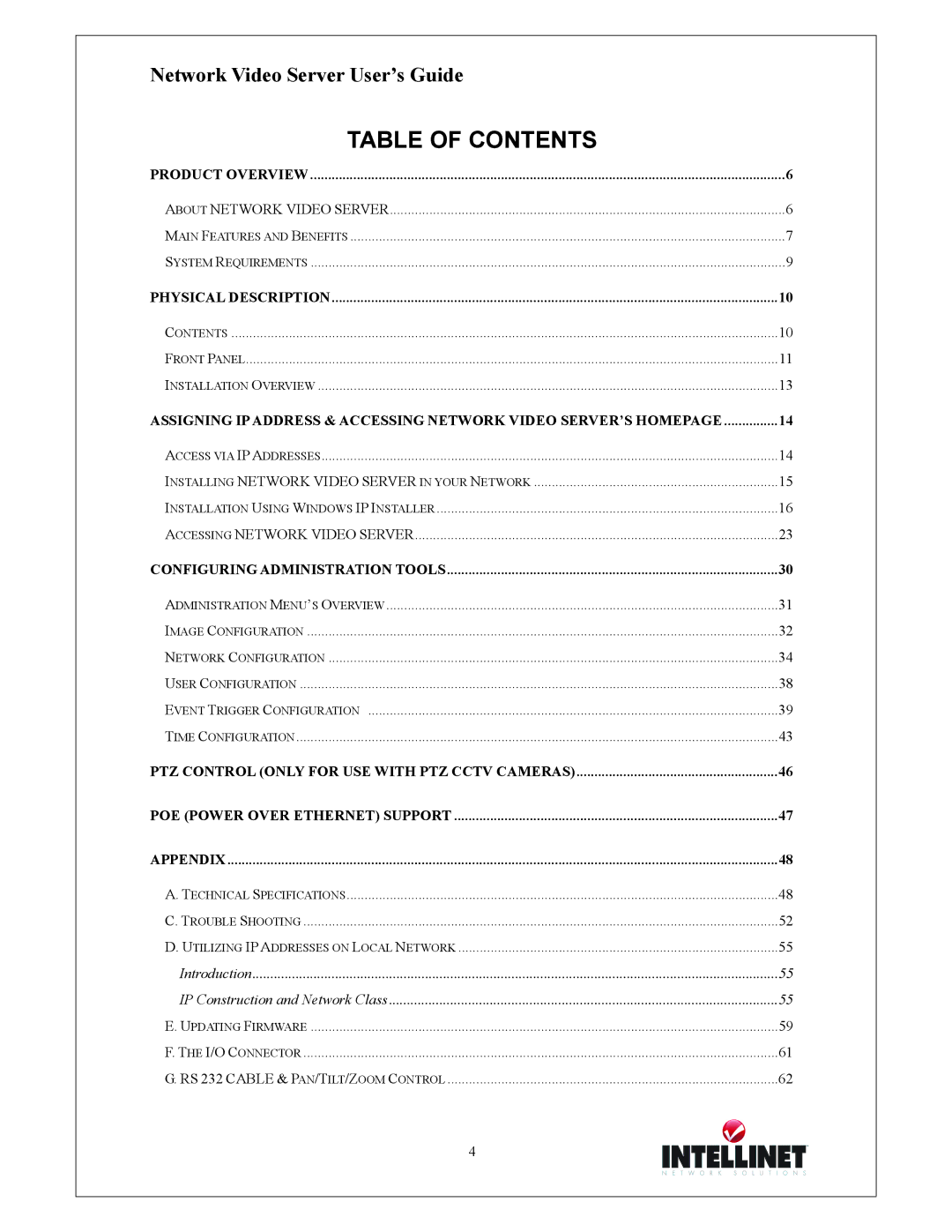 Intellinet Network Solutions 550000 manual Table of Contents 