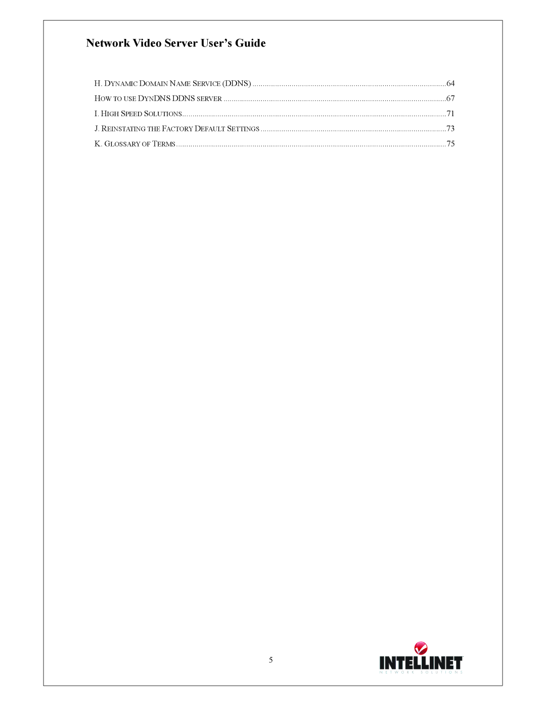 Intellinet Network Solutions 550000 manual Network Video Server User’s Guide 