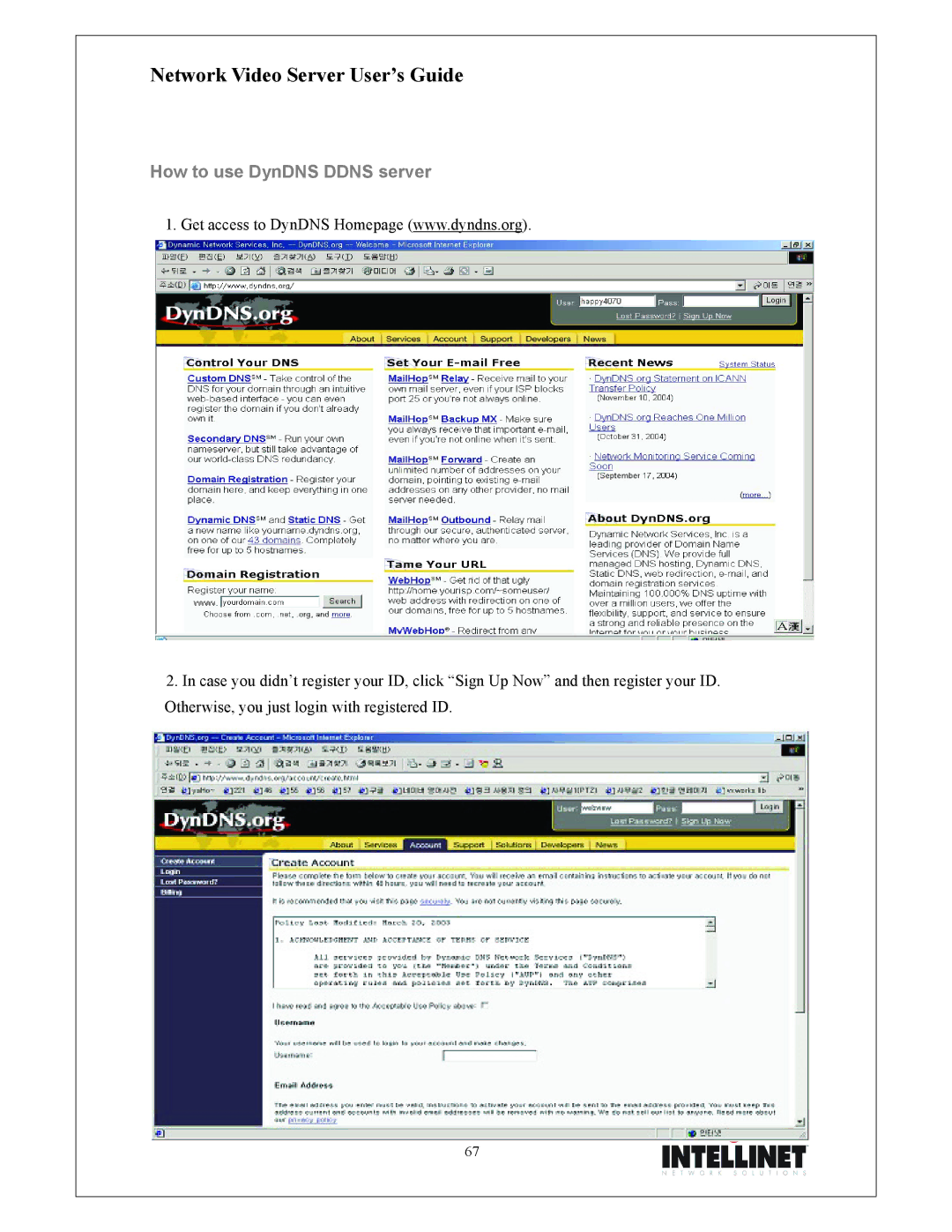 Intellinet Network Solutions 550000 manual How to use DynDNS Ddns server 