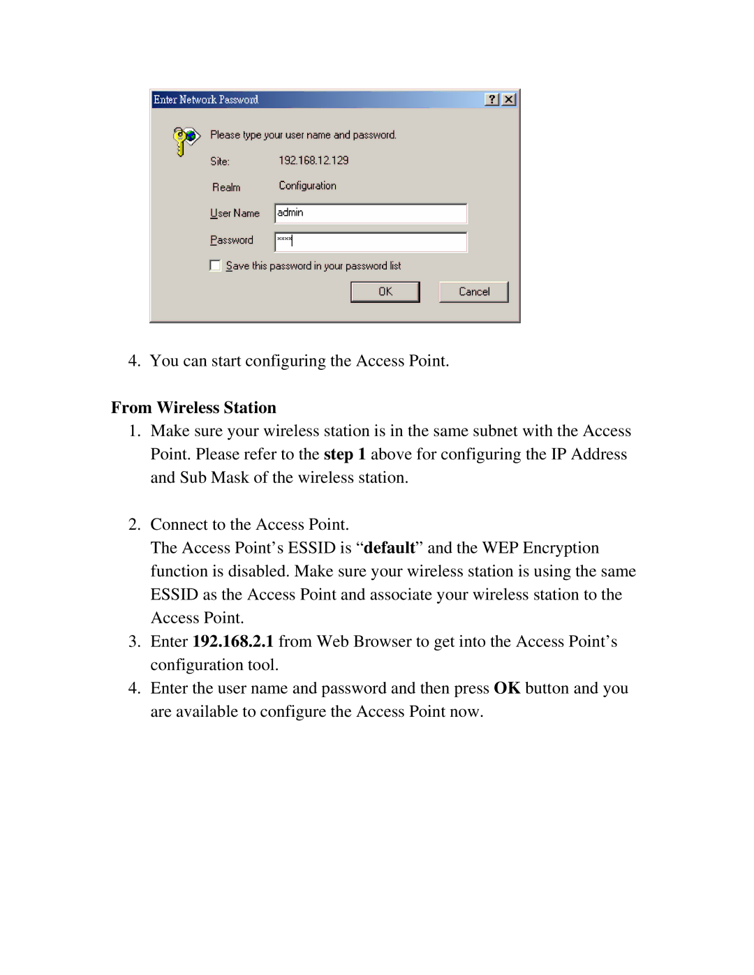 Intellinet Network Solutions 802.11G manual From Wireless Station 