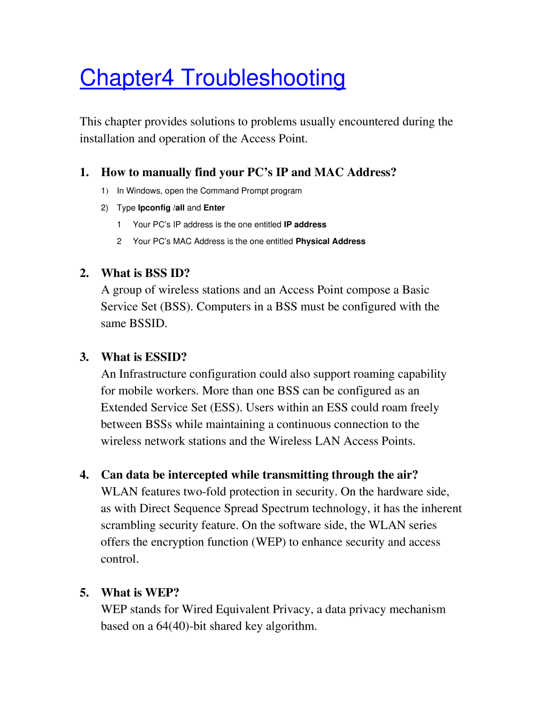 Intellinet Network Solutions 802.11G manual Troubleshooting 