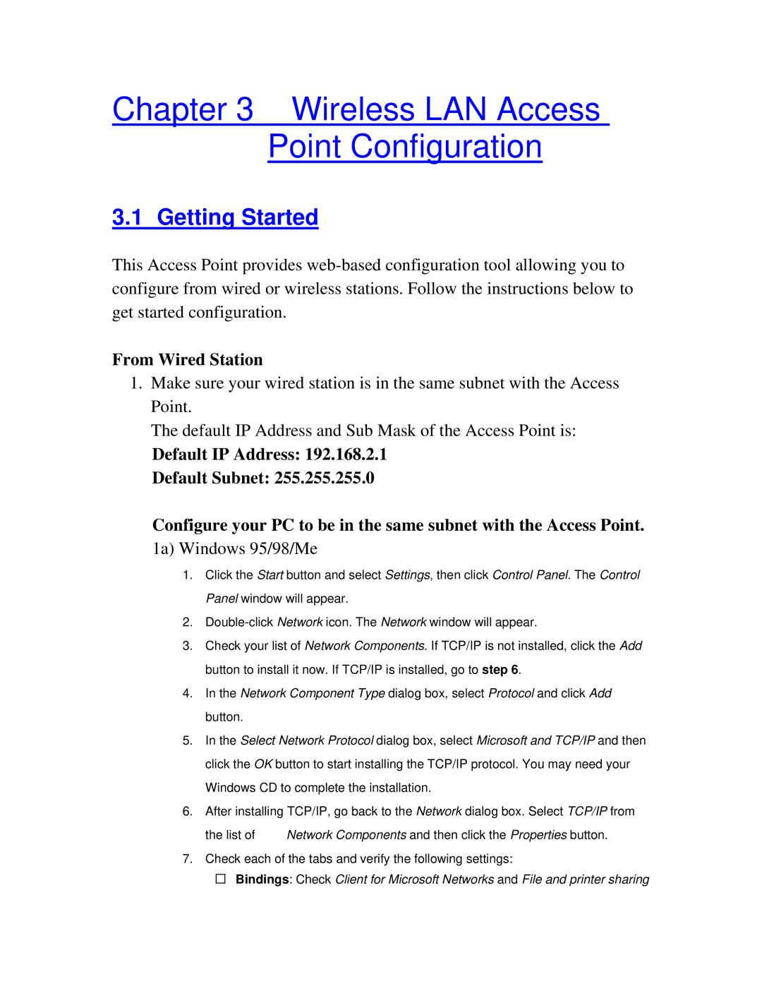 Intellinet Network Solutions 802.11G manual Wireless LAN Access Point Configuration, Getting Started 