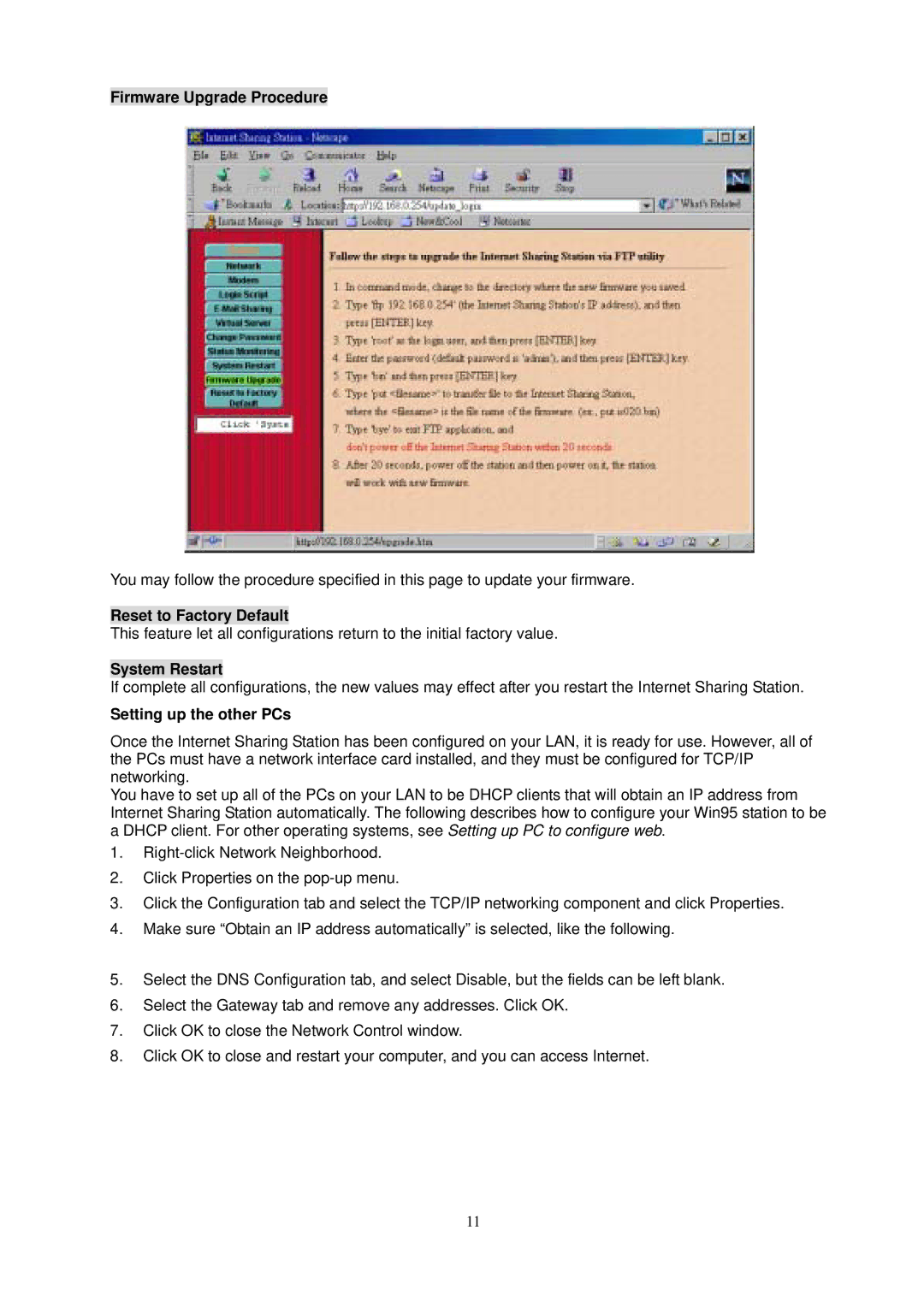 Intellinet Network Solutions I-ISS-020, 529930 Firmware Upgrade Procedure, Reset to Factory Default, System Restart 