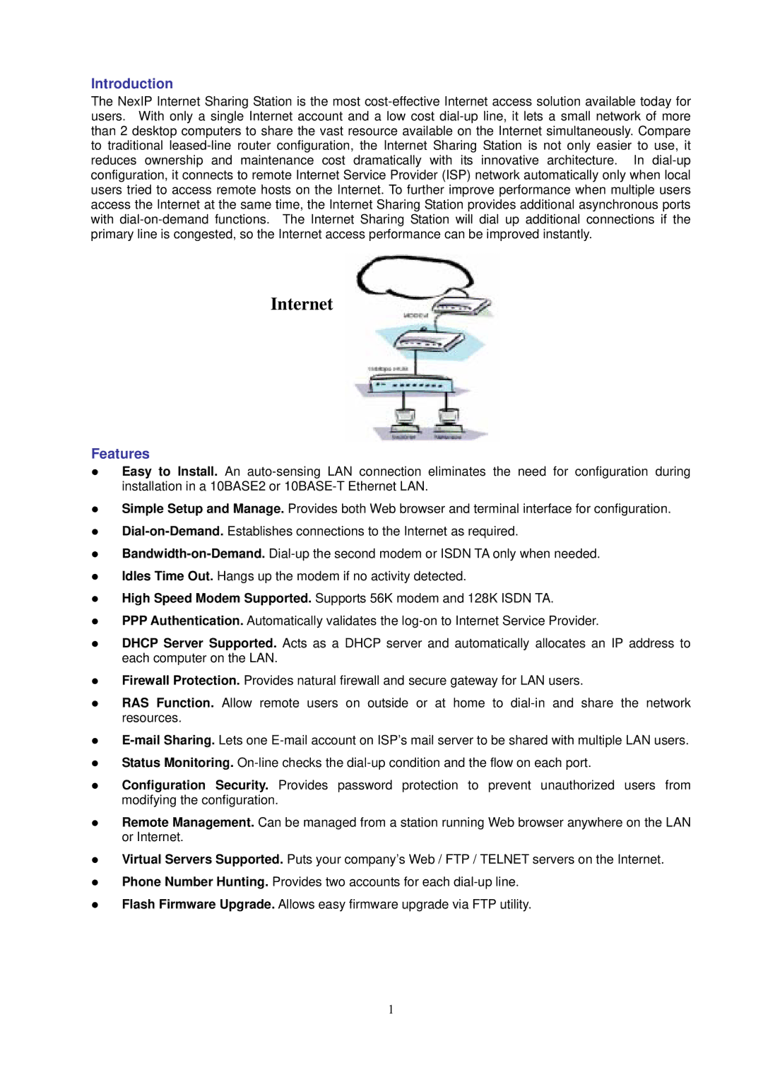 Intellinet Network Solutions I-ISS-020, 529930 user manual Introduction, Features 