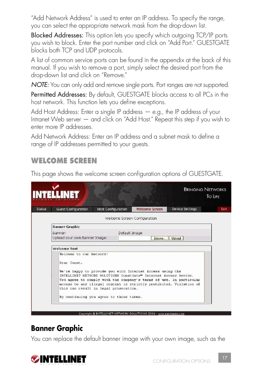 Intellinet Network Solutions INT-523240-UM-0606-02 user manual Welcome Screen, Banner Graphic 
