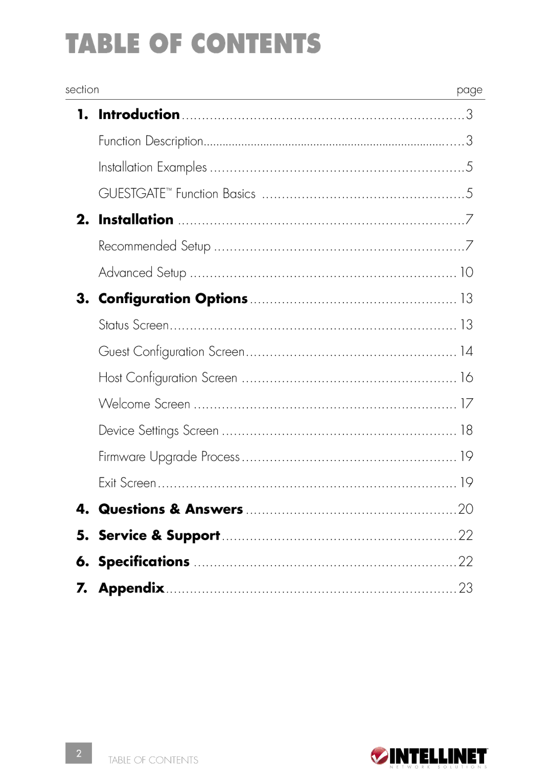 Intellinet Network Solutions INT-523240-UM-0606-02 user manual Table of Contents 