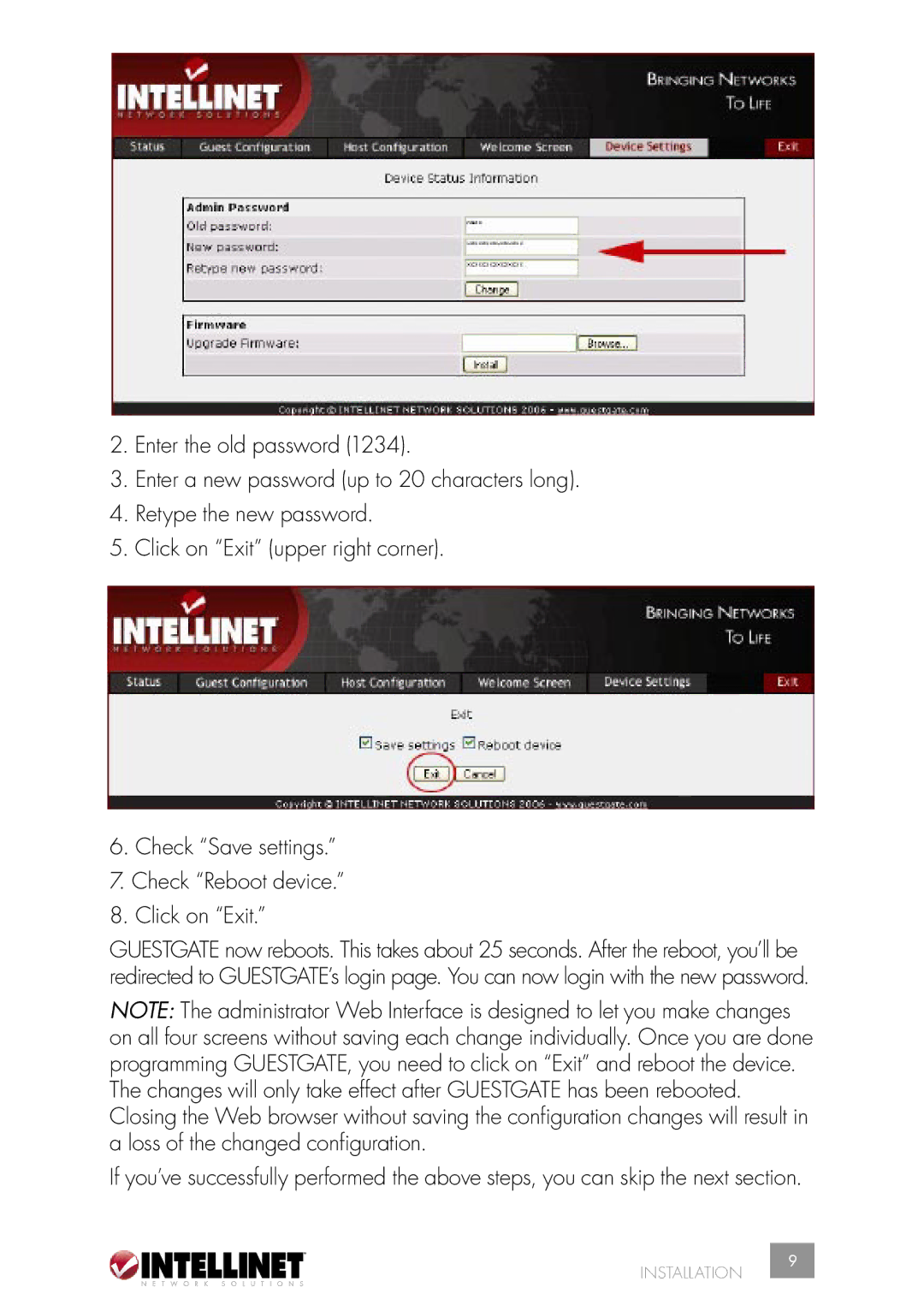 Intellinet Network Solutions INT-523240-UM-0606-02 user manual Installation 