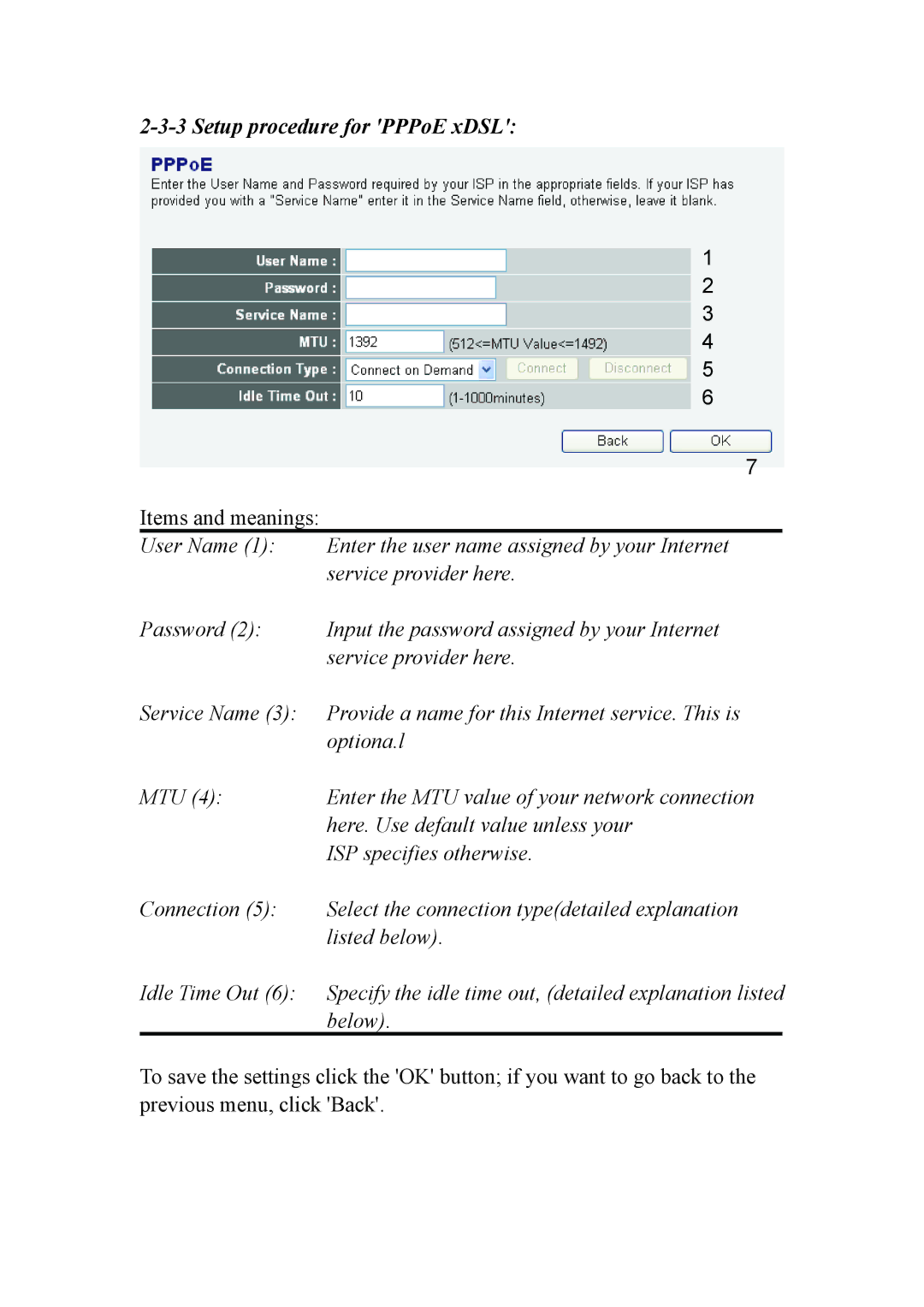 Intellinet Network Solutions INT-524315-UM-0808-1 user manual Setup procedure for PPPoE xDSL 