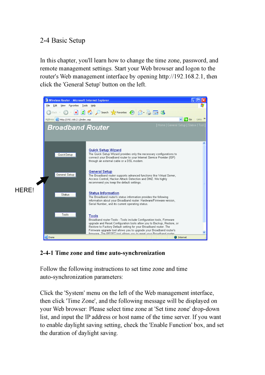 Intellinet Network Solutions INT-524315-UM-0808-1 user manual Basic Setup, Time zone and time auto-synchronization 