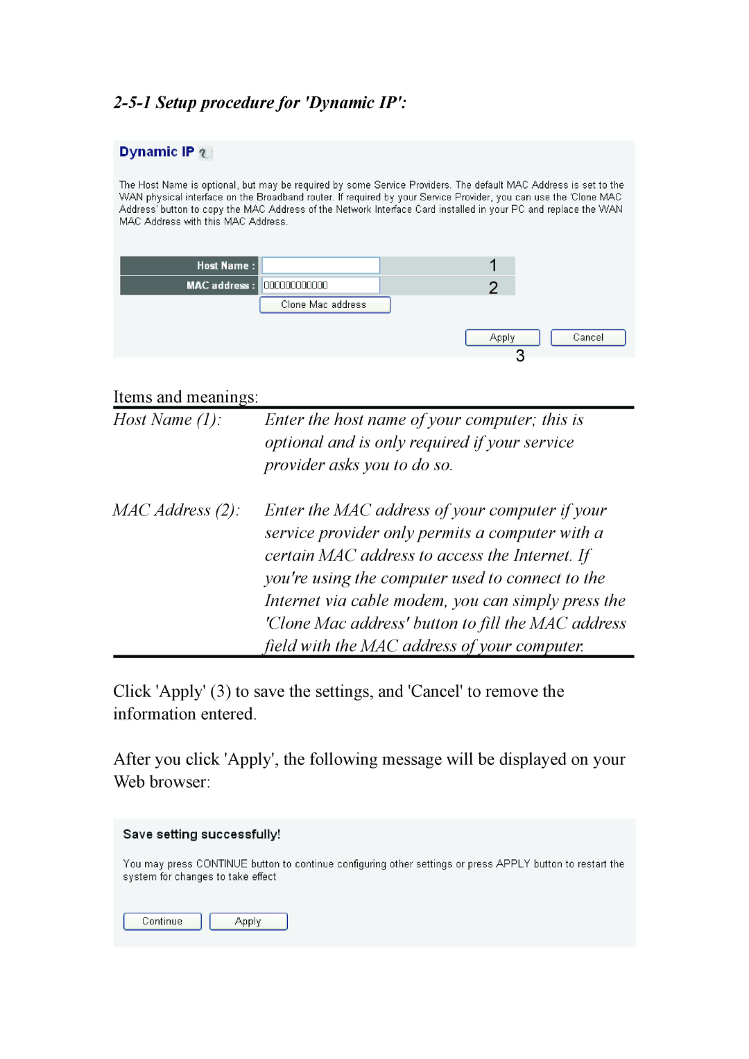 Intellinet Network Solutions INT-524315-UM-0808-1 user manual Setup procedure for Dynamic IP 