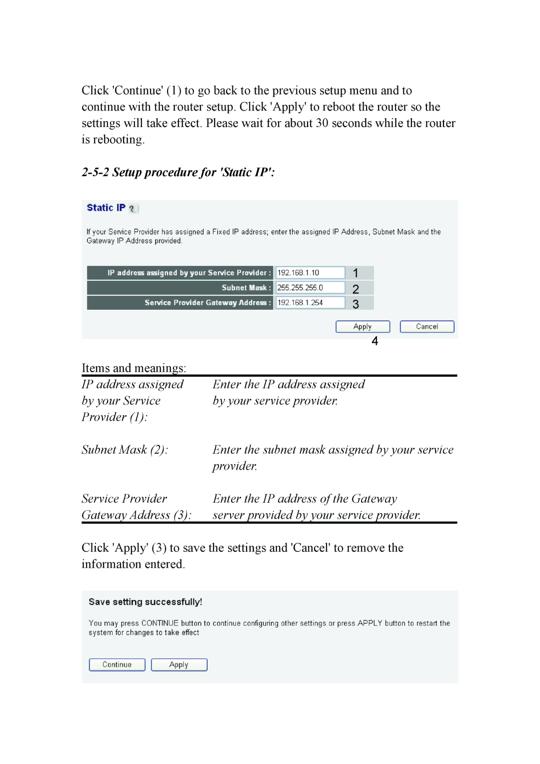 Intellinet Network Solutions INT-524315-UM-0808-1 user manual Setup procedure for Static IP 