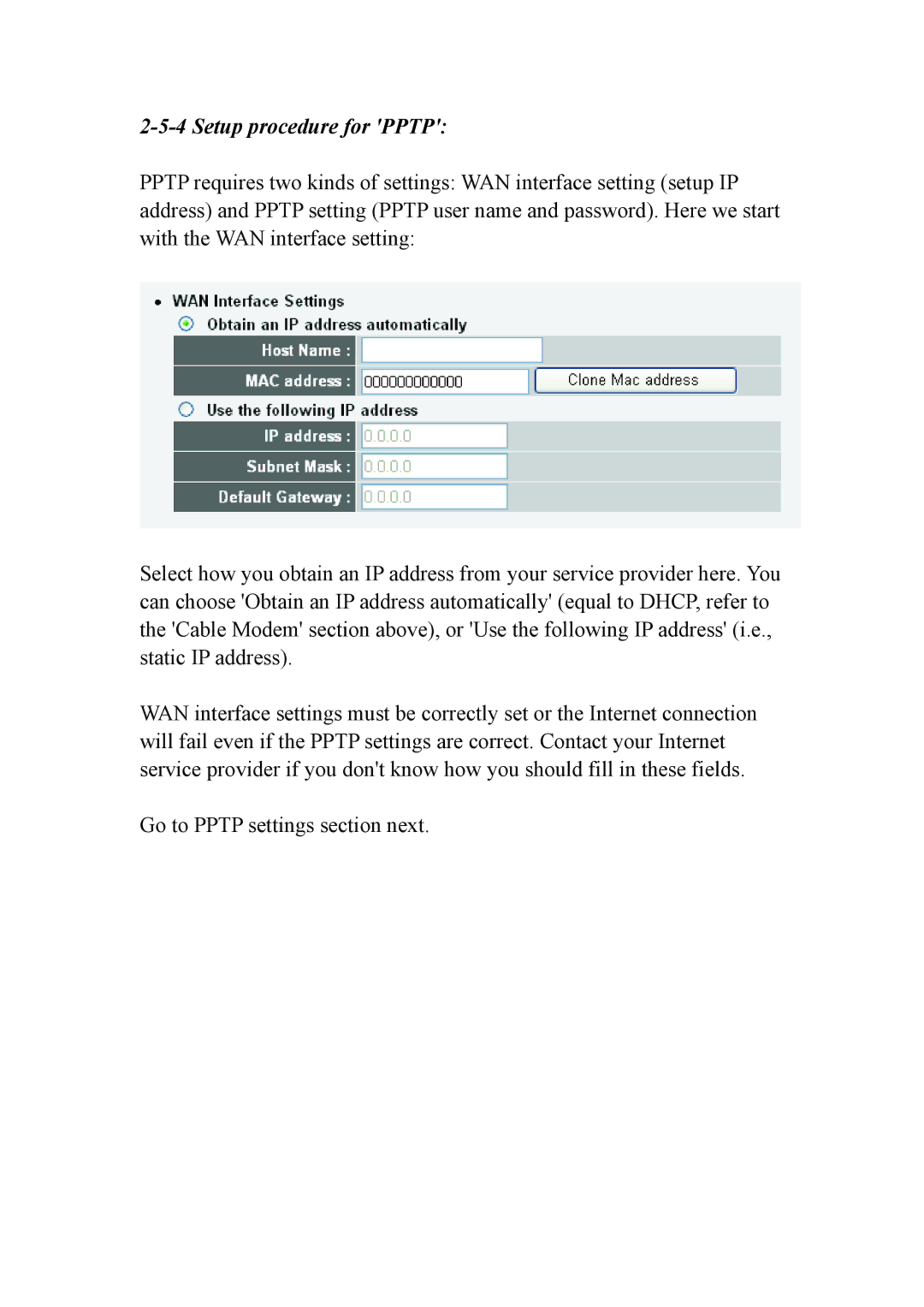 Intellinet Network Solutions INT-524315-UM-0808-1 user manual Setup procedure for Pptp 