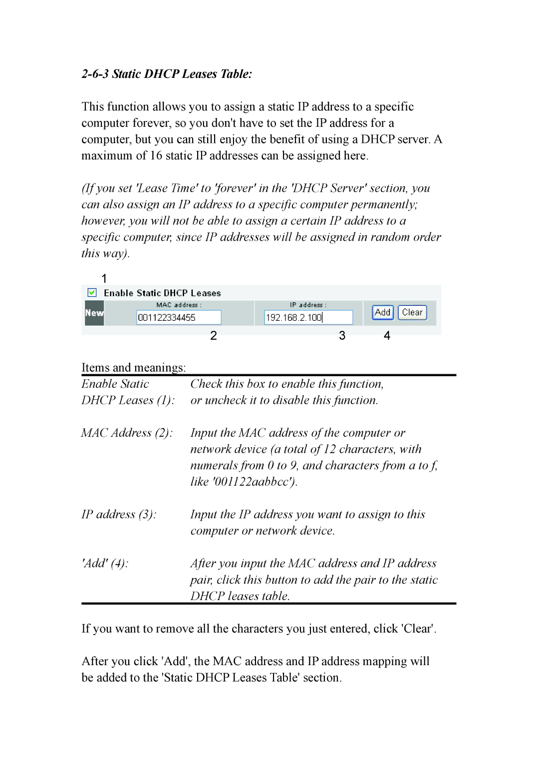 Intellinet Network Solutions INT-524315-UM-0808-1 user manual Static Dhcp Leases Table 