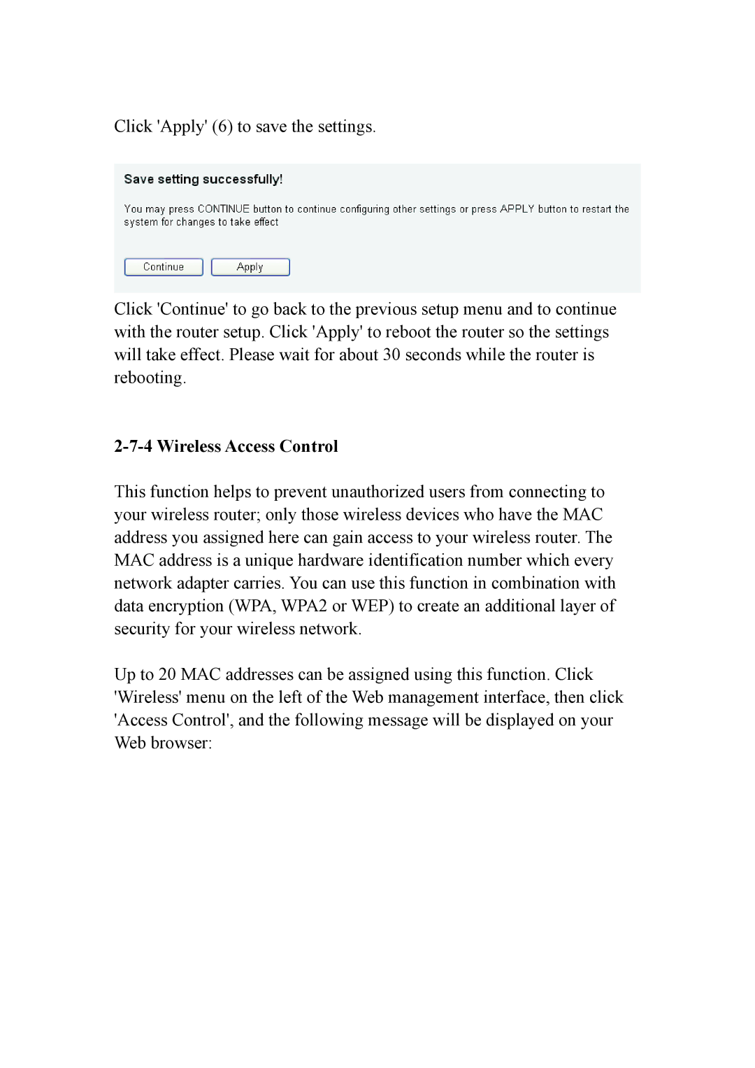 Intellinet Network Solutions INT-524315-UM-0808-1 user manual Wireless Access Control 