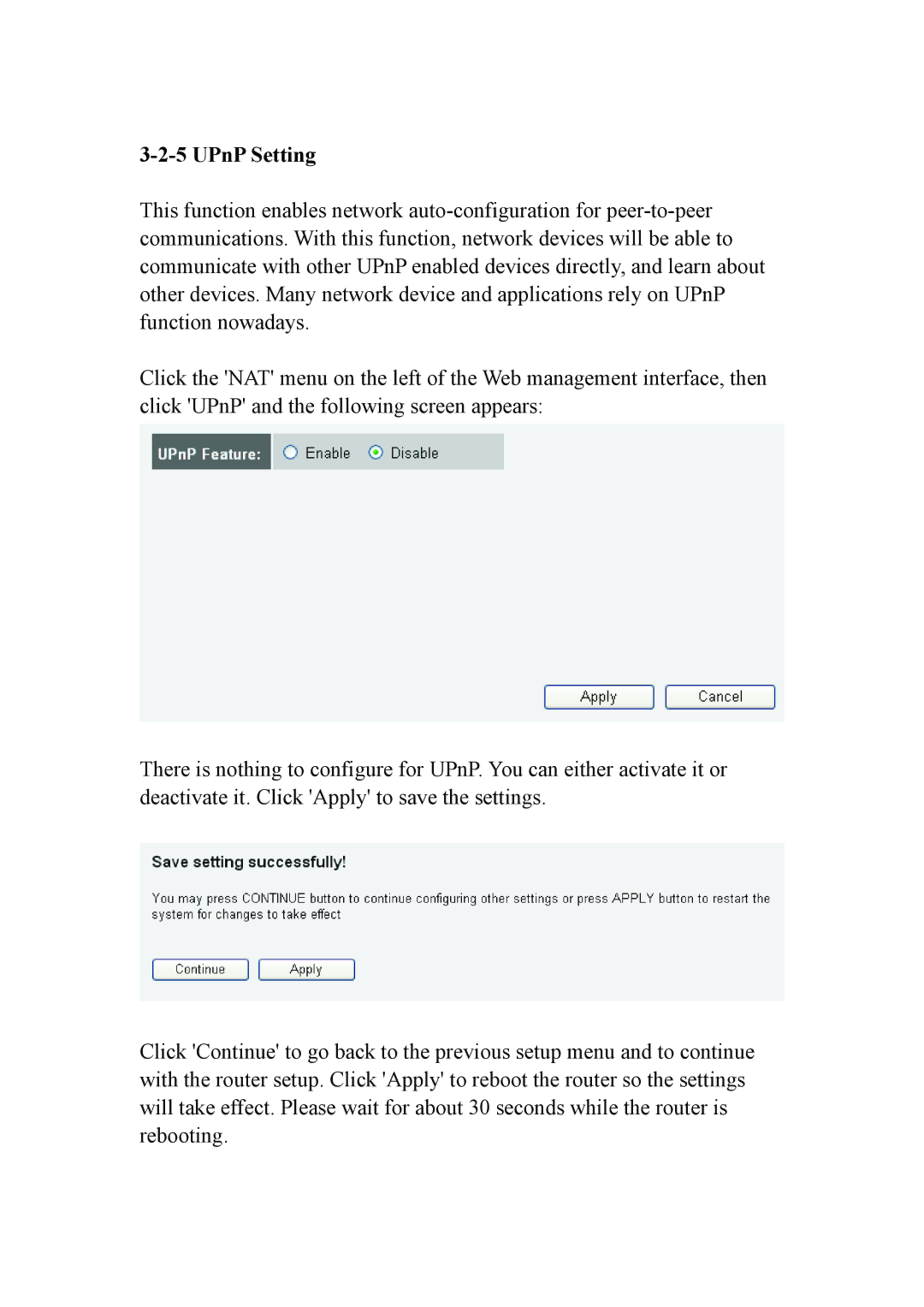 Intellinet Network Solutions INT-524315-UM-0808-1 user manual UPnP Setting 