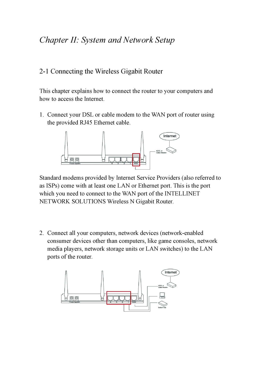 Intellinet Network Solutions INT-524315-UM-0808-1 user manual Chapter II System and Network Setup 
