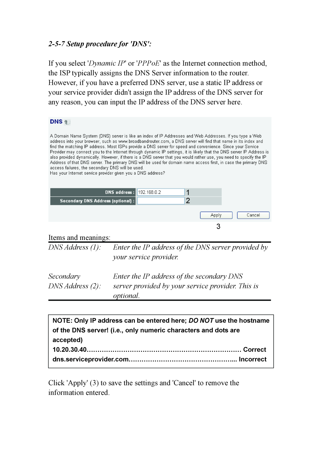 Intellinet Network Solutions INT-524315-UM-0808-1 user manual Setup procedure for DNS 