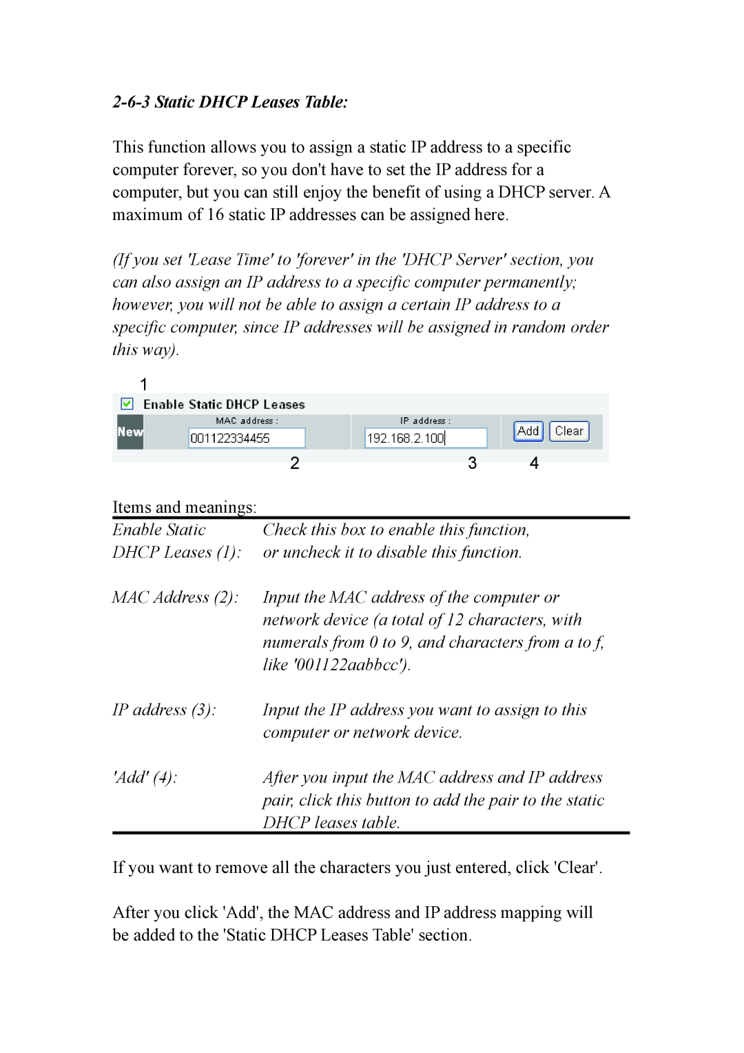 Intellinet Network Solutions INT-524315-UM-0808-1 user manual Static DHCP Leases Table 