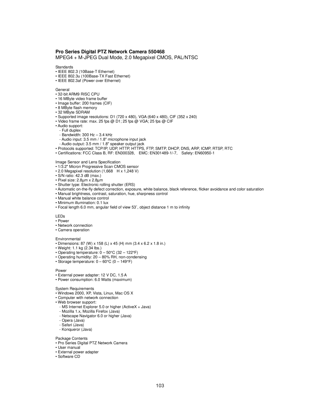 Intellinet Network Solutions INT-PSNC-UM-1106-06 user manual Pro Series Digital PTZ Network Camera 