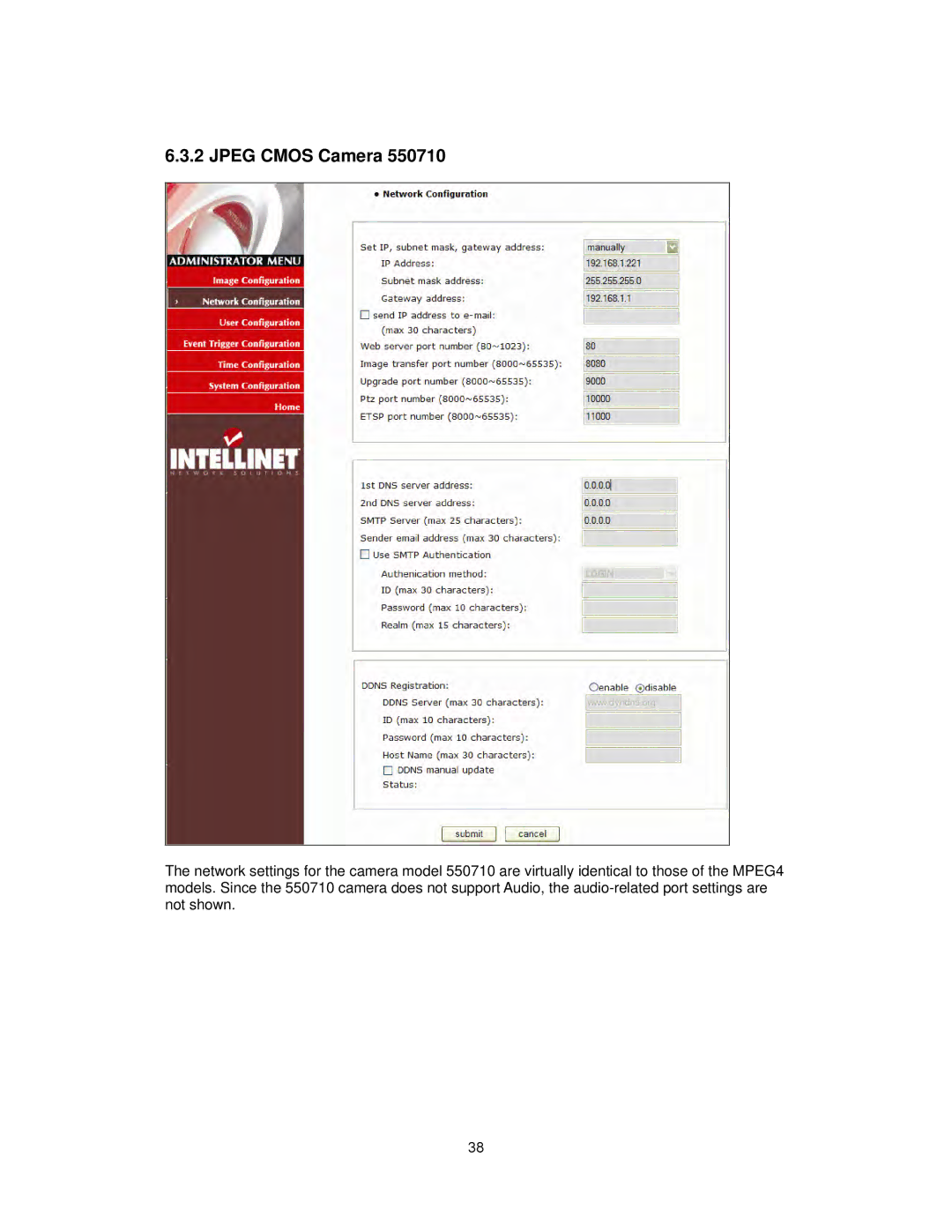 Intellinet Network Solutions INT-PSNC-UM-1106-06 user manual Jpeg Cmos Camera 