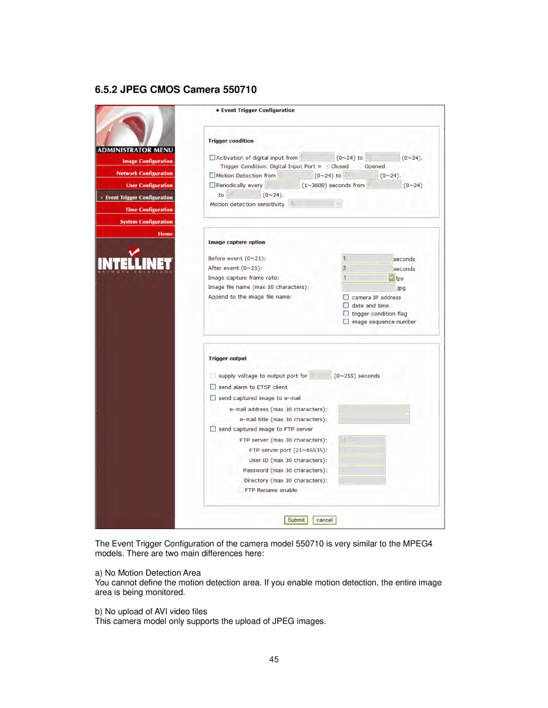 Intellinet Network Solutions INT-PSNC-UM-1106-06 user manual Jpeg Cmos Camera 