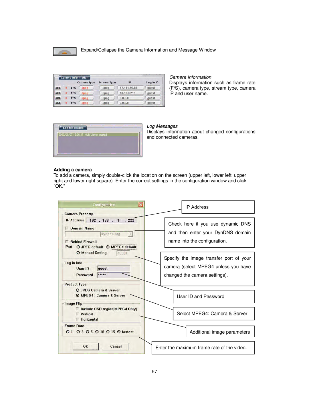 Intellinet Network Solutions INT-PSNC-UM-1106-06 user manual Camera Information, Adding a camera 