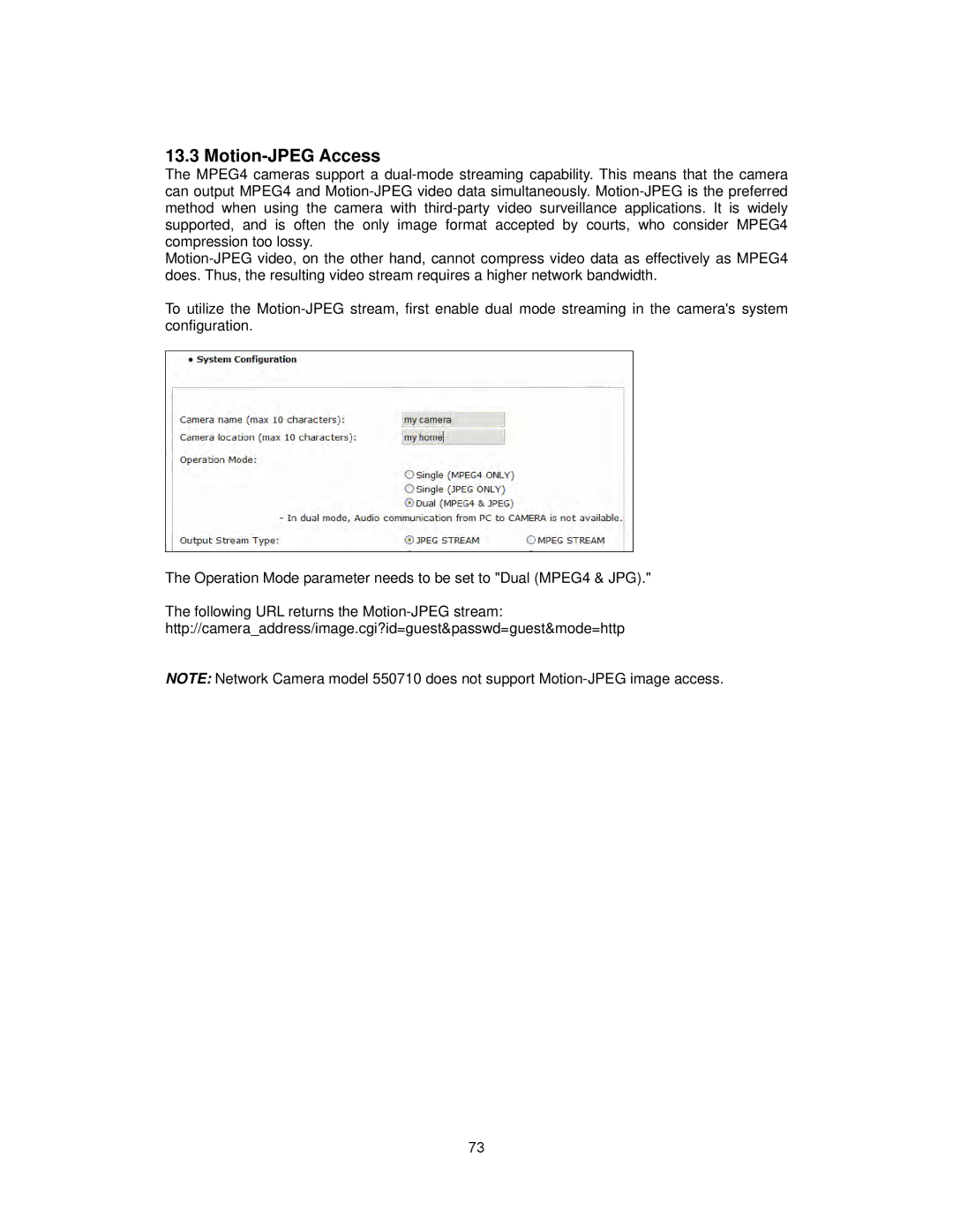 Intellinet Network Solutions INT-PSNC-UM-1106-06 user manual Motion-JPEG Access 