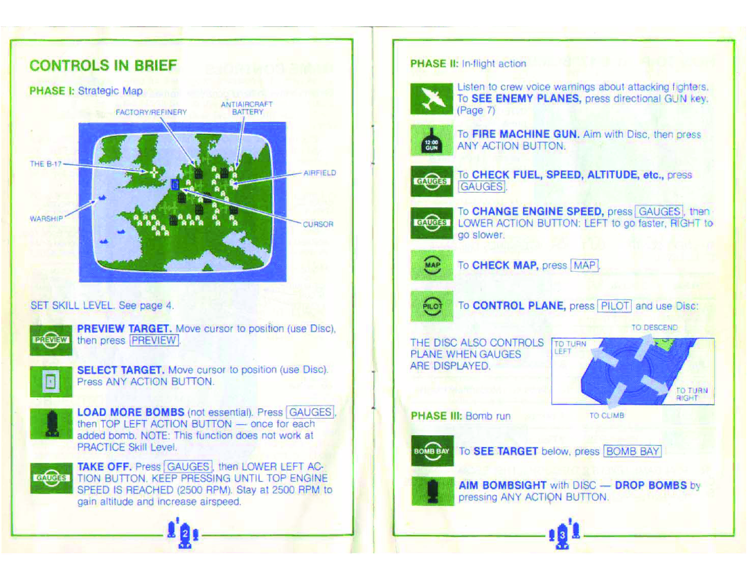 Intellivision Productions B-17 Bomber manual 