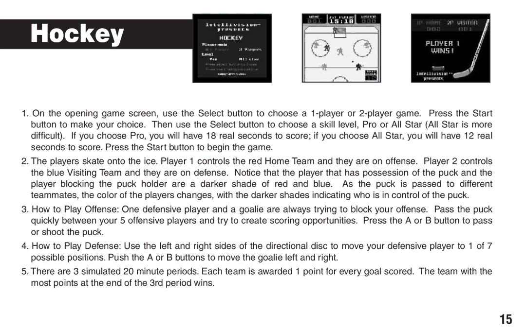 Intellivision Productions X2 manual Hockey 