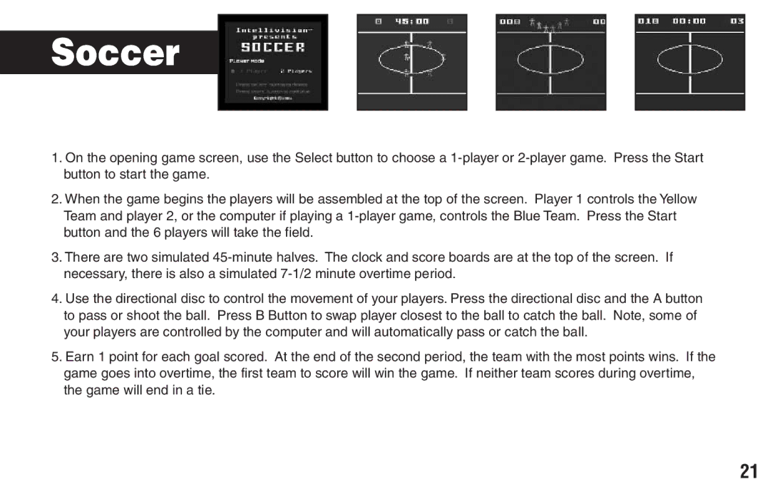 Intellivision Productions X2 manual Soccer 
