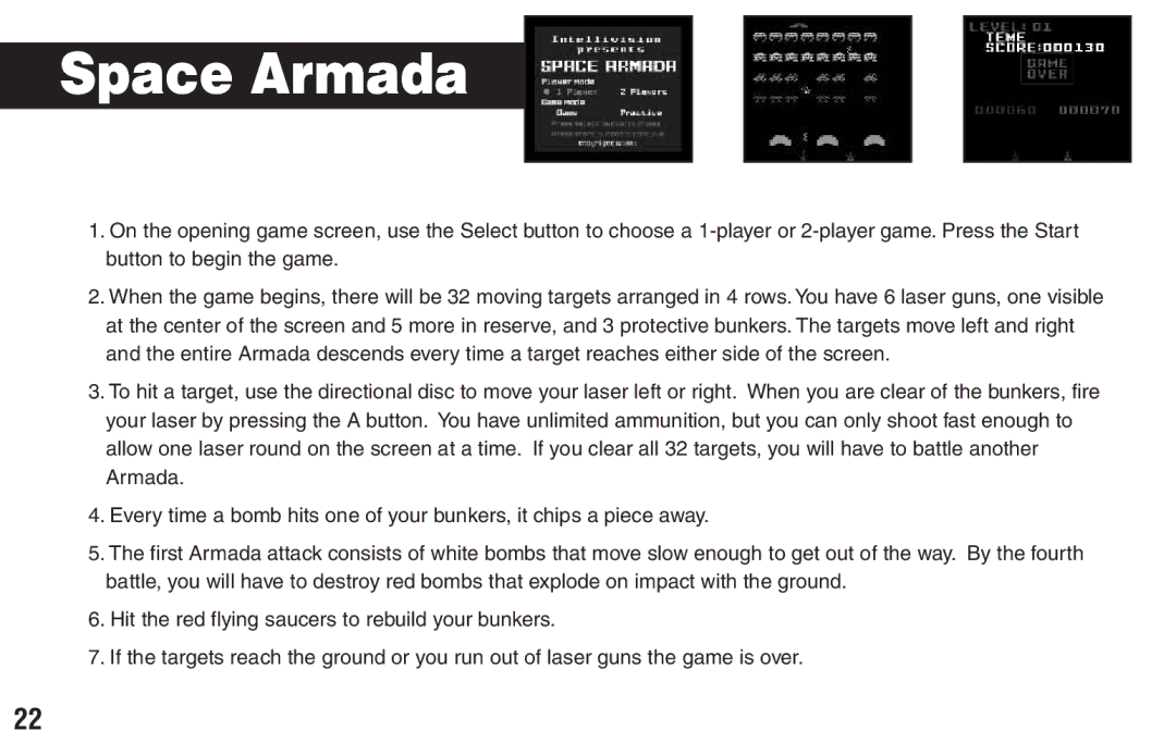 Intellivision Productions X2 manual Space Armada 