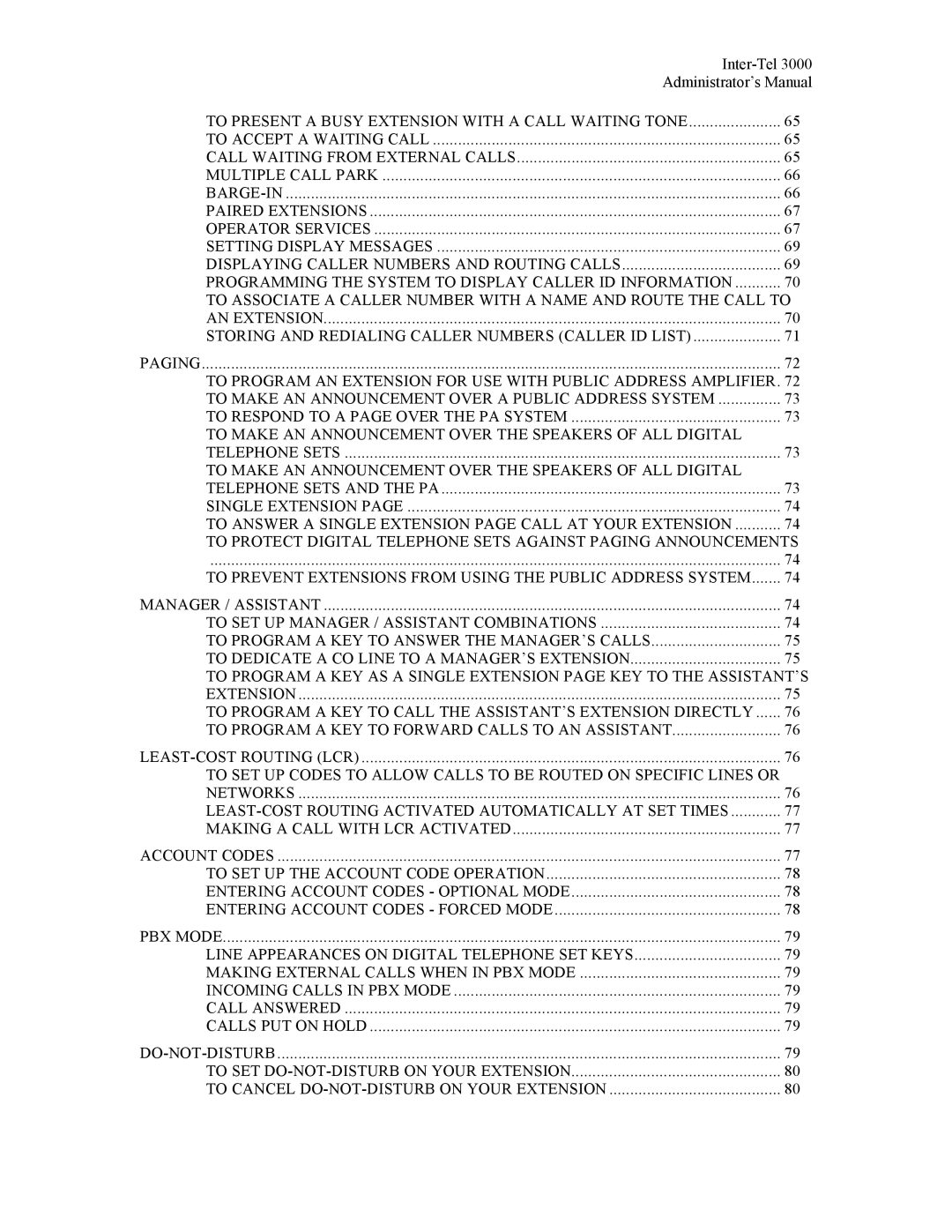 Inter-Tel 3000 manual Inter-Tel 