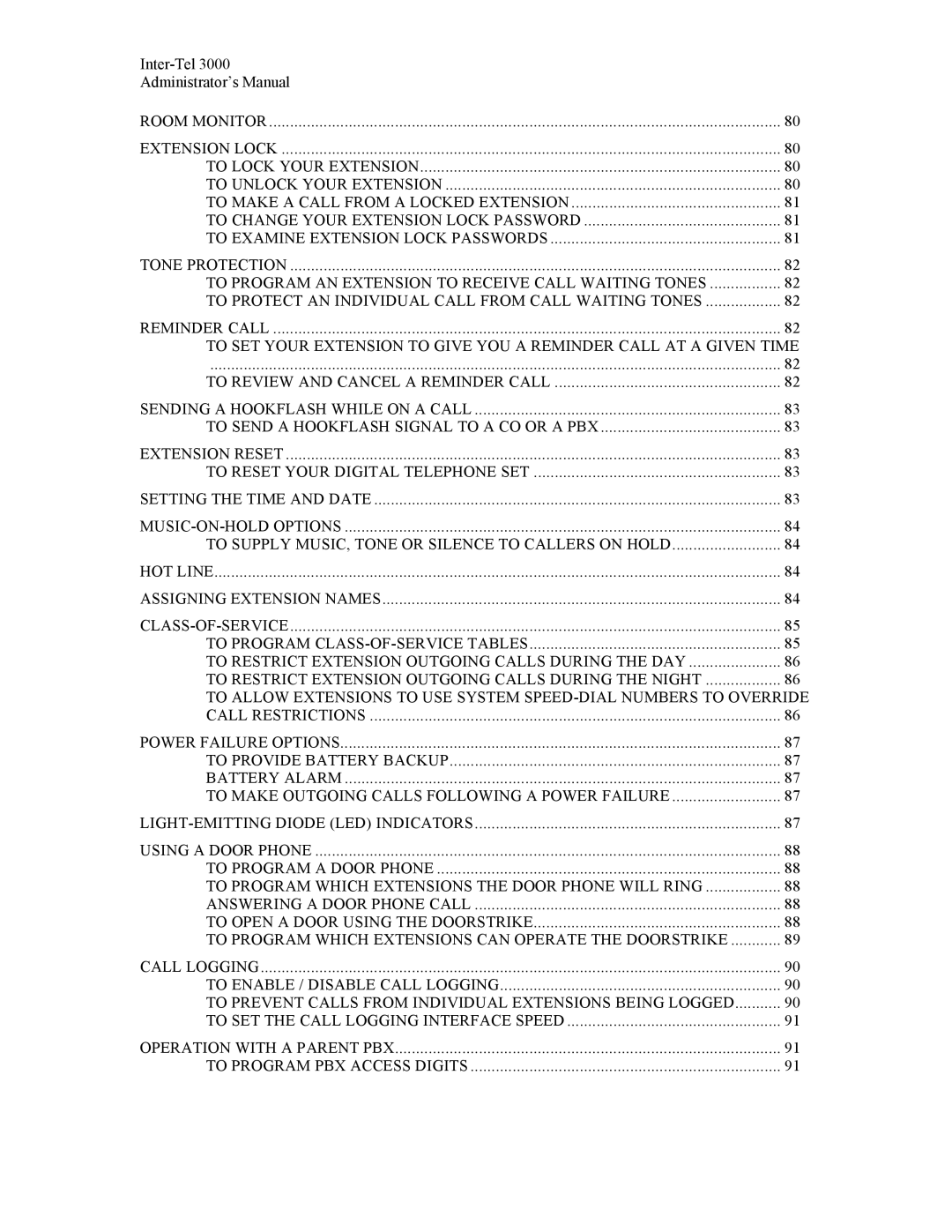 Inter-Tel 3000 manual Inter-Tel Administrator’s Manual 