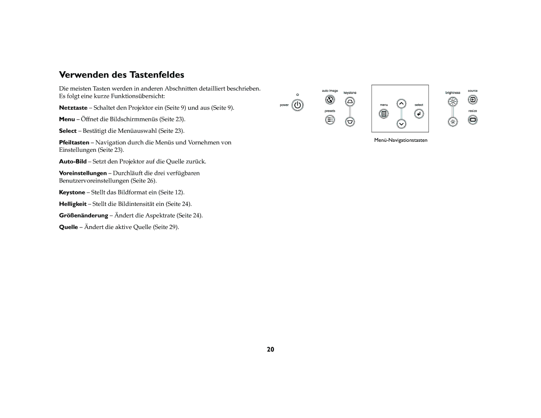 Inter-Tel 7205 manual Verwenden des Tastenfeldes 