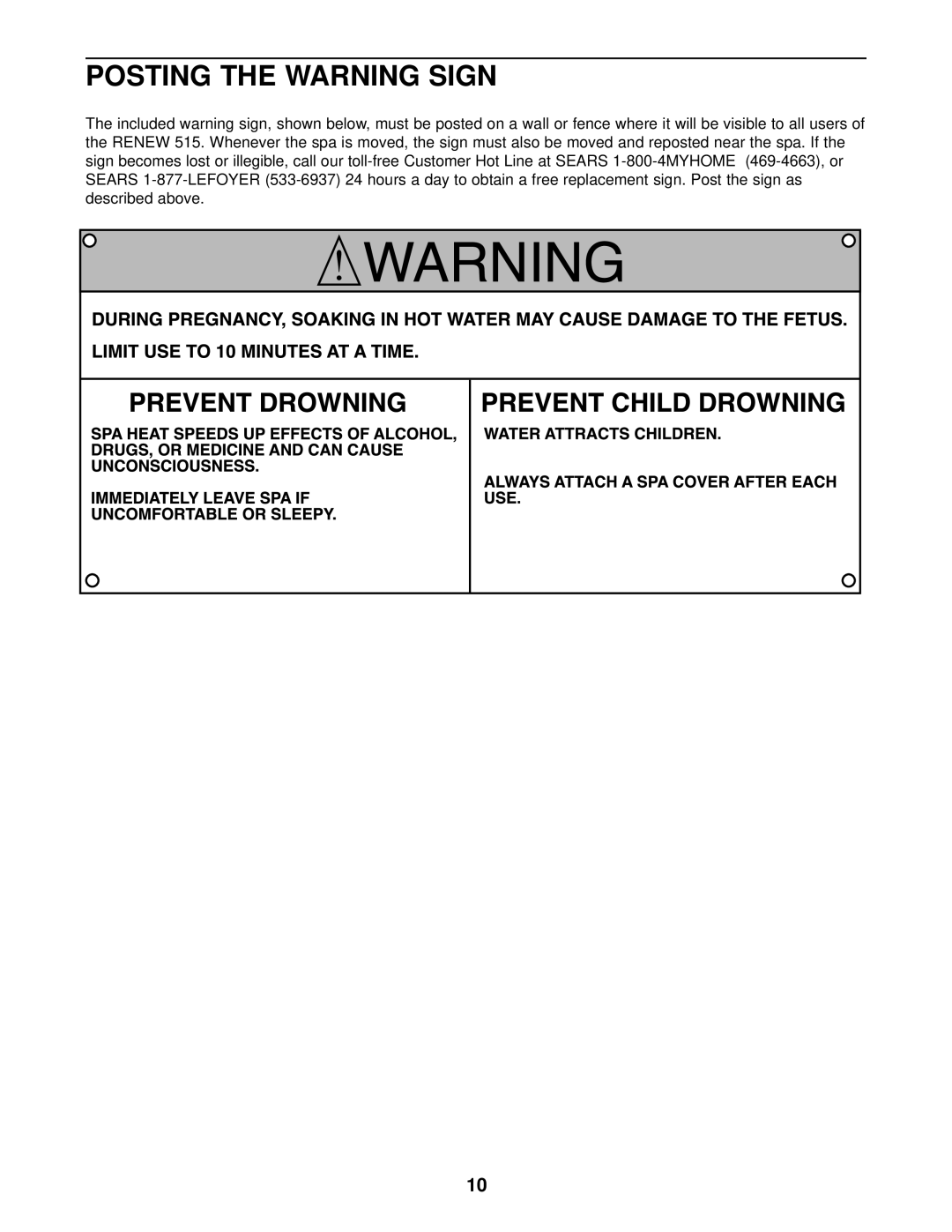 Inter-Tel 831.10507 user manual Posting the Warning Sign 