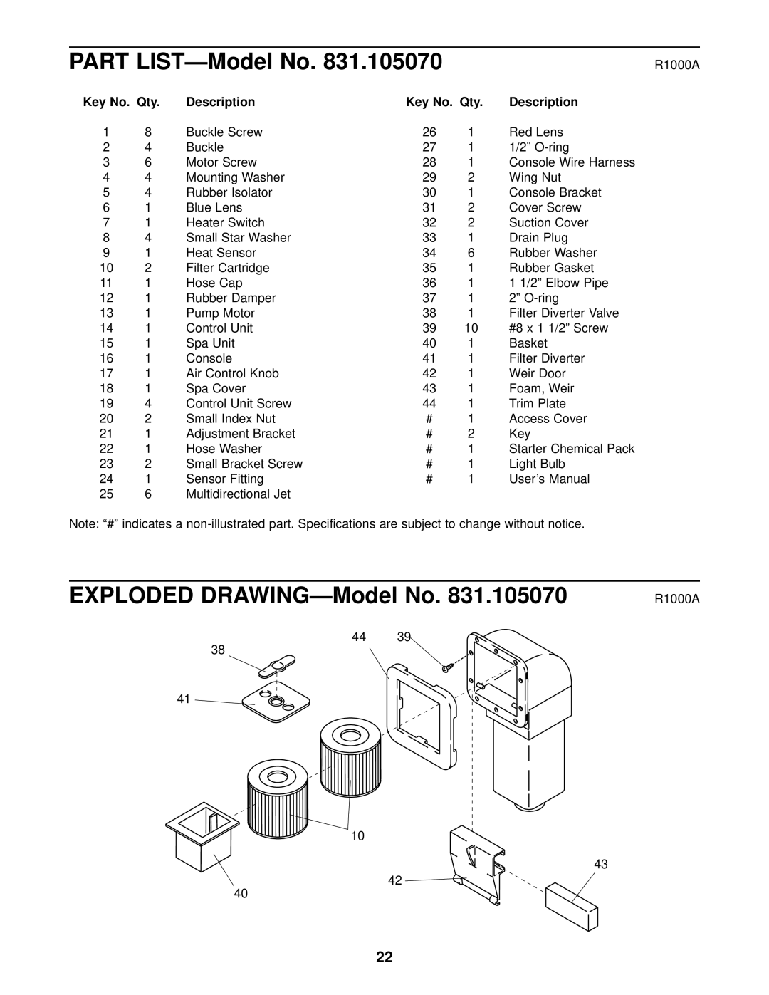 Inter-Tel 831.10507 user manual Part LIST-Model No, Key No. Qty Description 