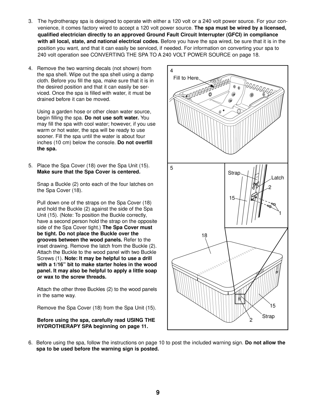 Inter-Tel 831.10507 user manual with all local, state, and national electrical codes, Do not use soft water, the spa 