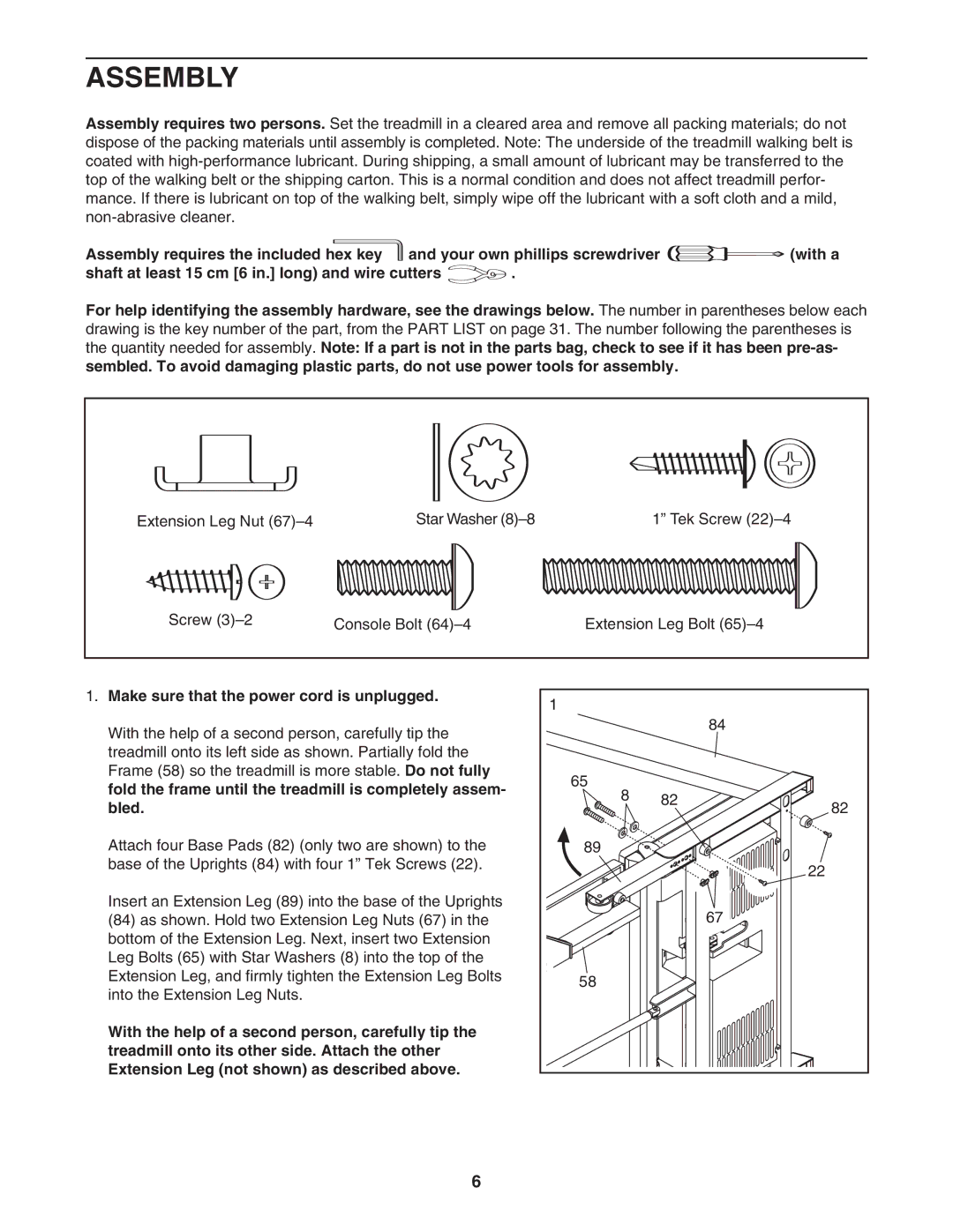 Inter-Tel PATL41106.0 user manual Assembly, Make sure that the power cord is unplugged 