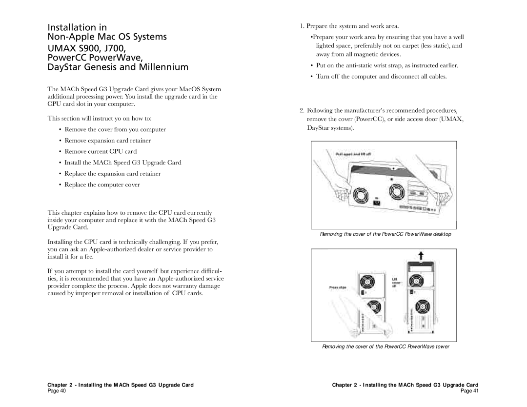 Interex quick start Installing the MACh Speed G3 Upgrade Card 