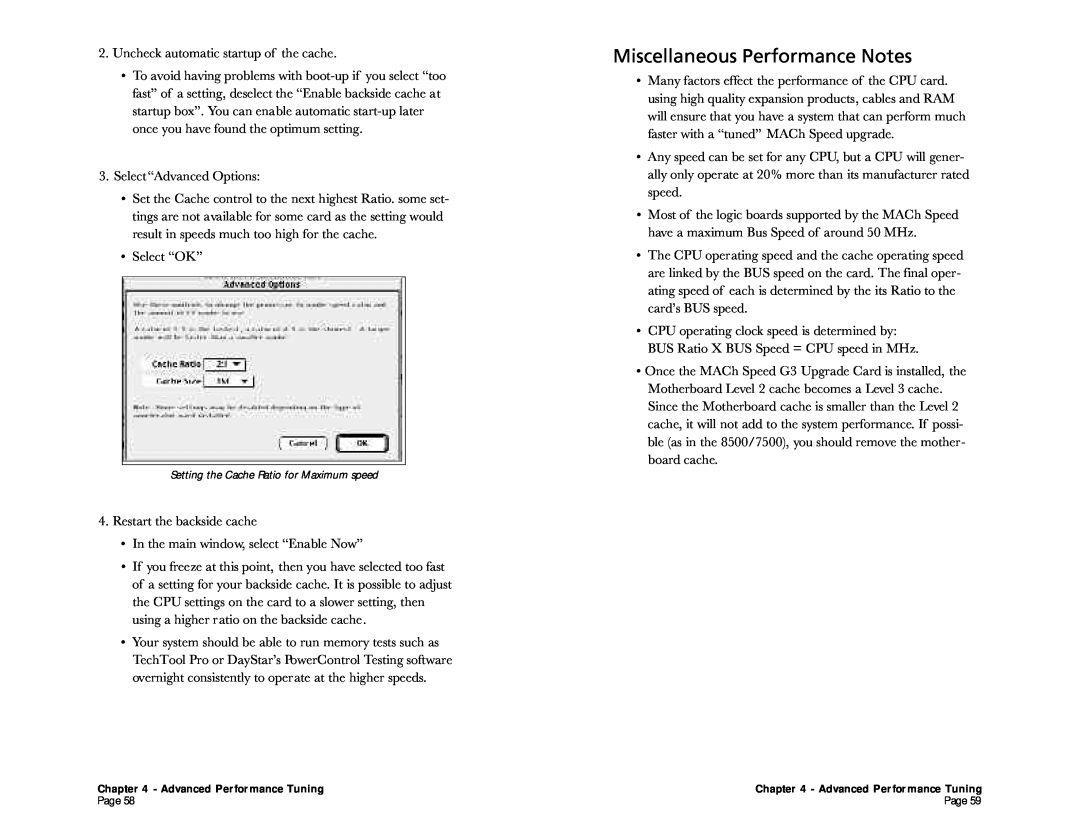 Interex MACh Speed G3 quick start Miscellaneous Performance Notes 