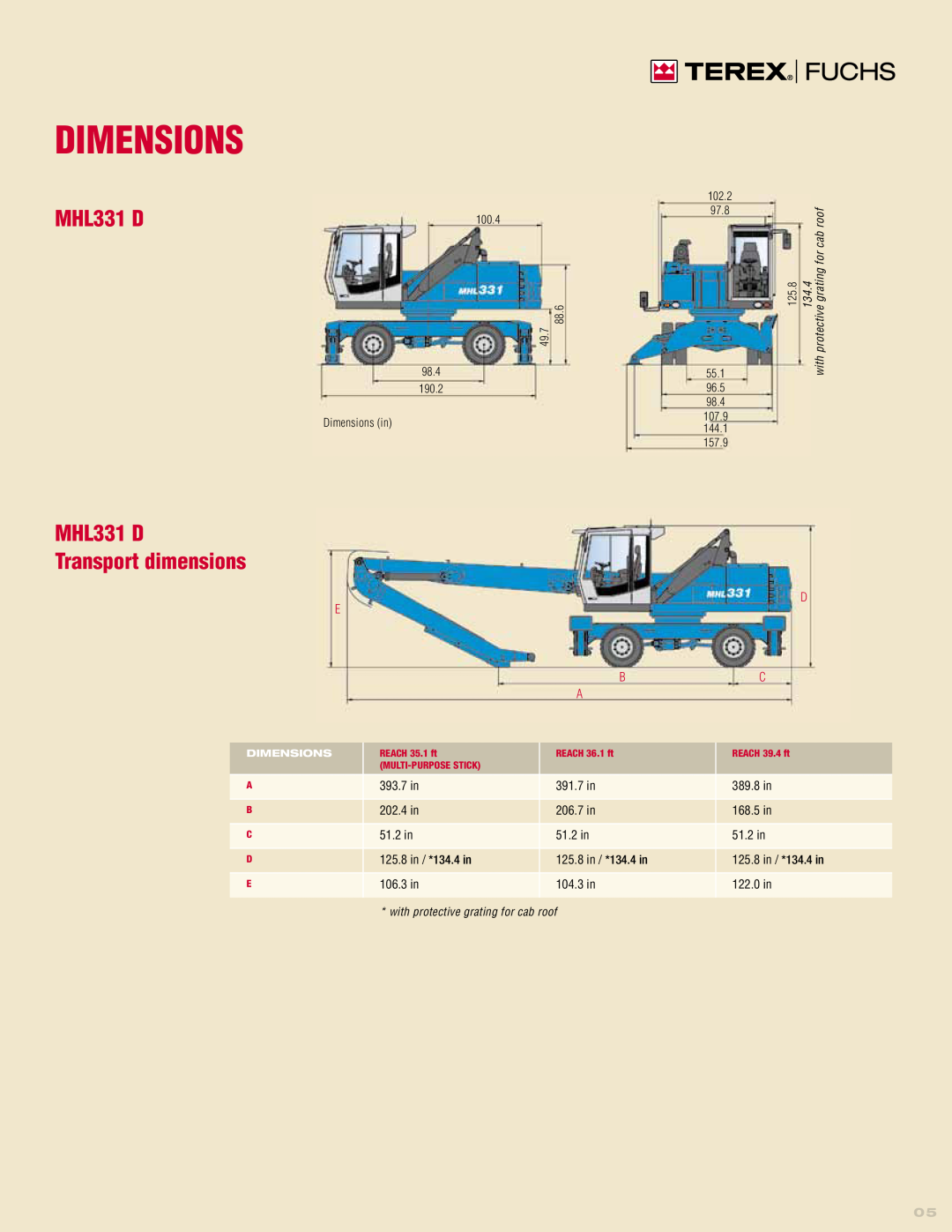 Interex MHL331D manual Dimensions, MHL331 D Transport dimensions 