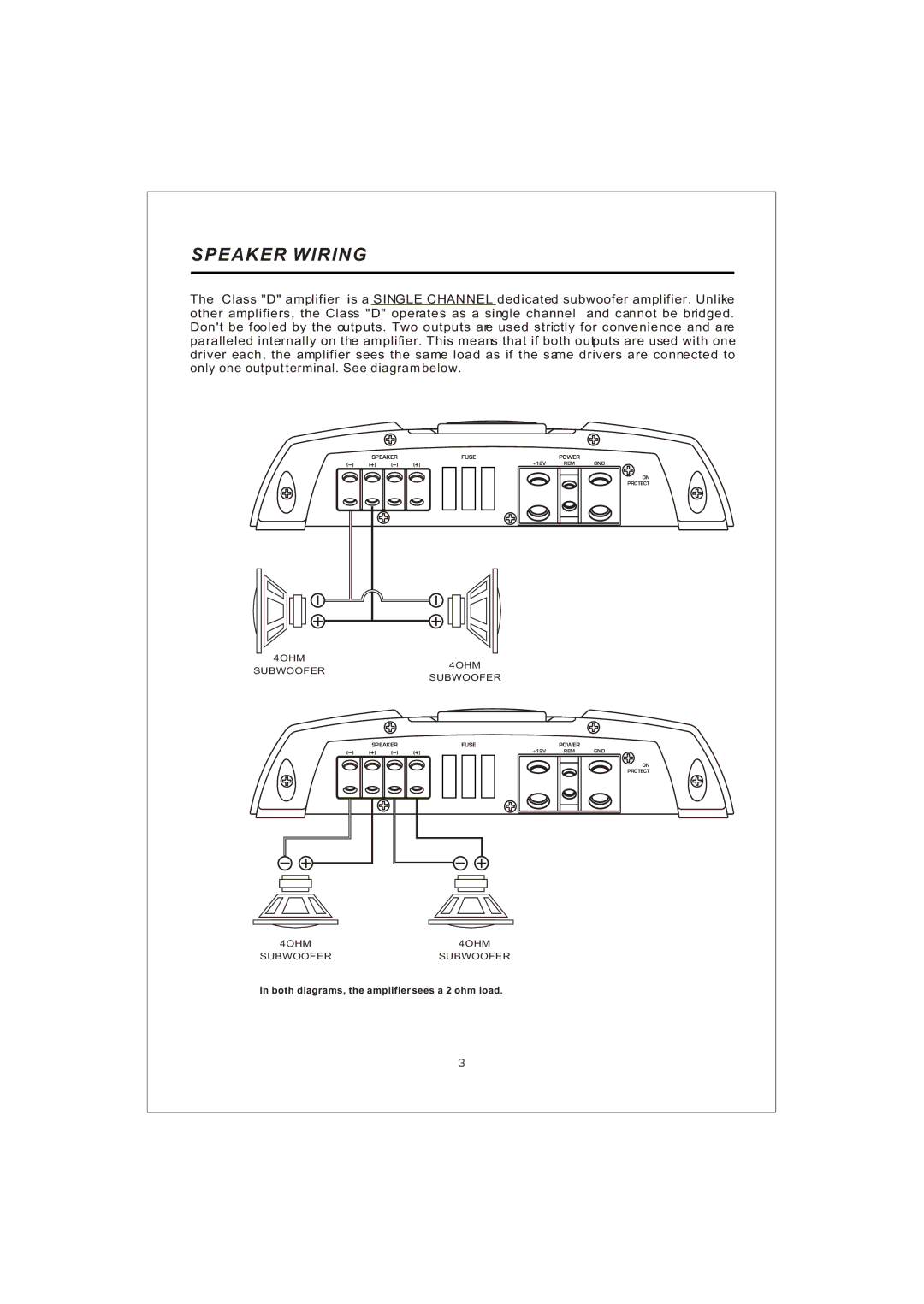 Interfire Audio D1700.1, D3000.1, D900.1 instruction manual Speaker Wiring 