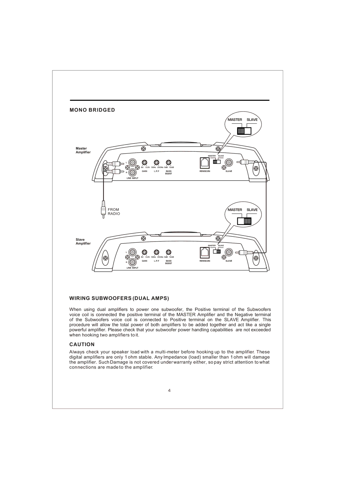 Interfire Audio D3000.1, D900.1, D1700.1 instruction manual Mono Bridged 