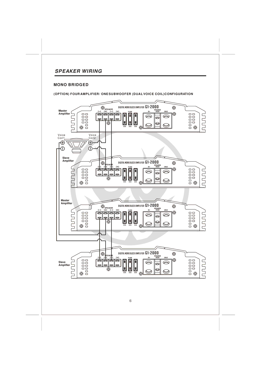 Interfire Audio G1-3000, G1-1200, G1-2000 instruction manual Voice Coil1 Coil2 